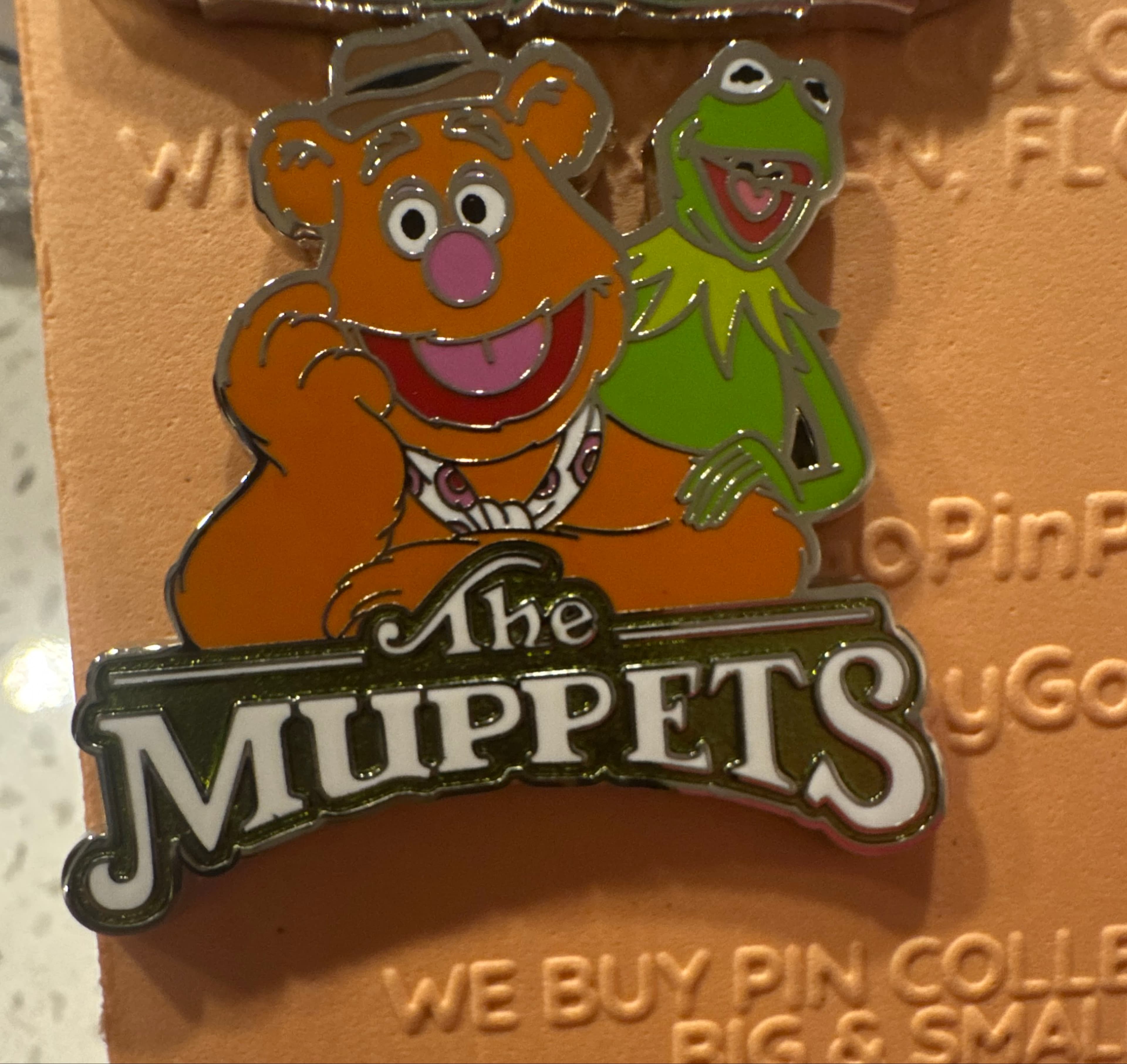 The Muppets Fozzie Bear and Kermit the Frog Logo Pin