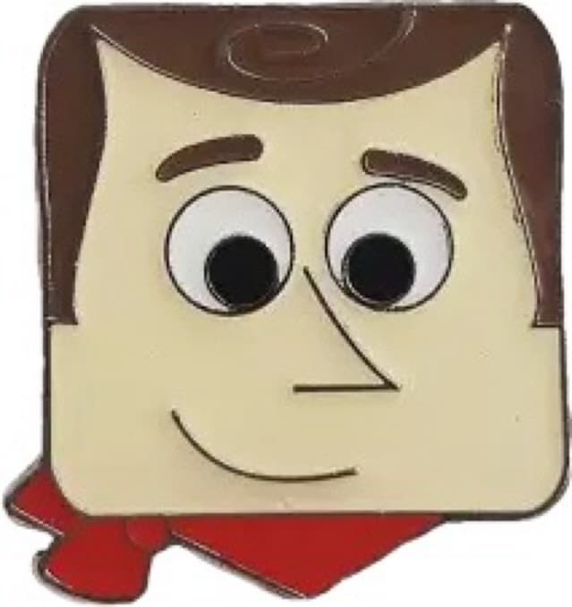 Woody Square Face Pin