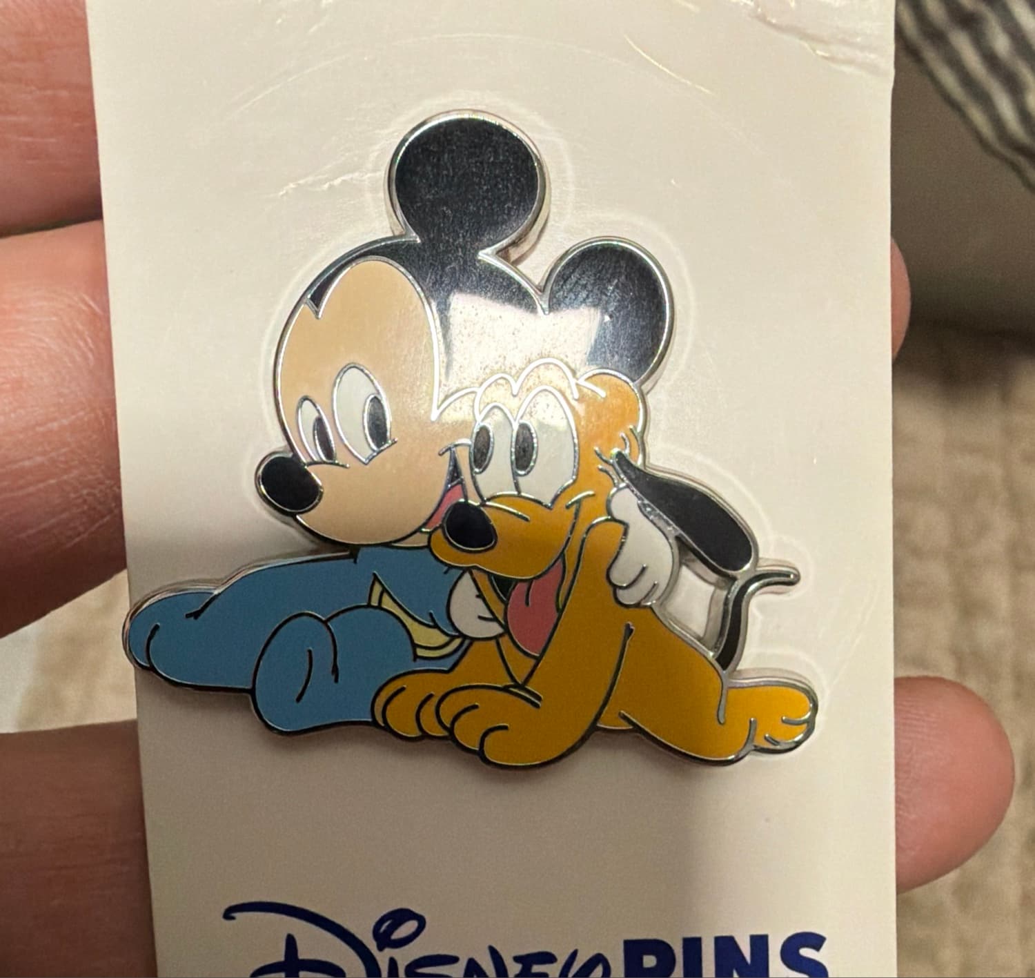 Young Mickey and Pluto Hugging