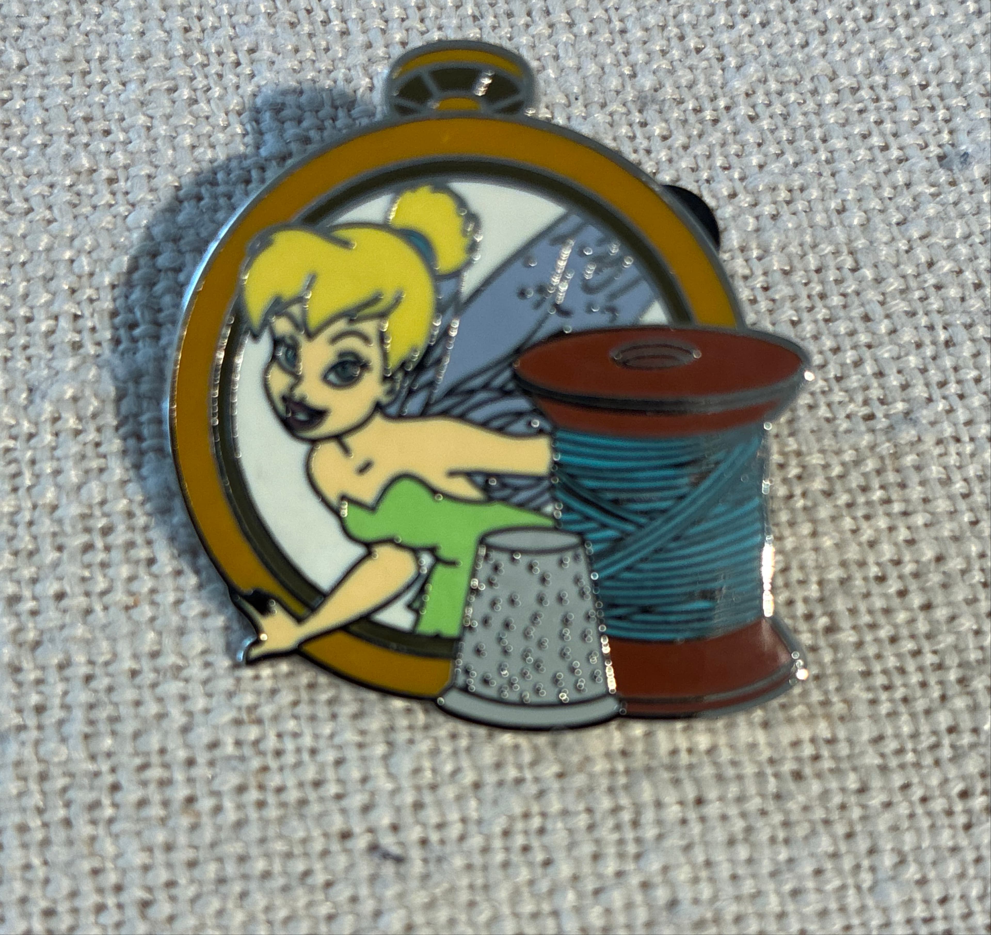 Tinker Bell Pocket Watch with Thimble and Spool of Thread