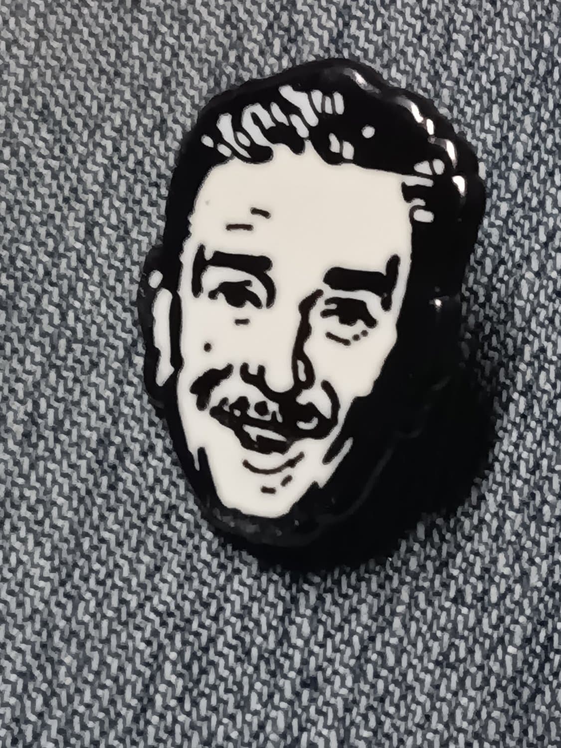 Walt Disney Smiling Headshot Black & White Pin