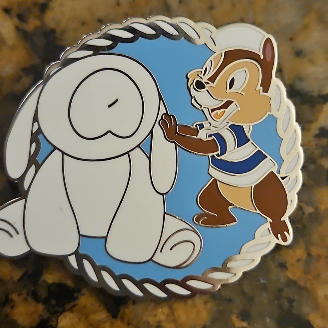 Dale the Chipmunk Sailor With Towel Animal with Rope Border