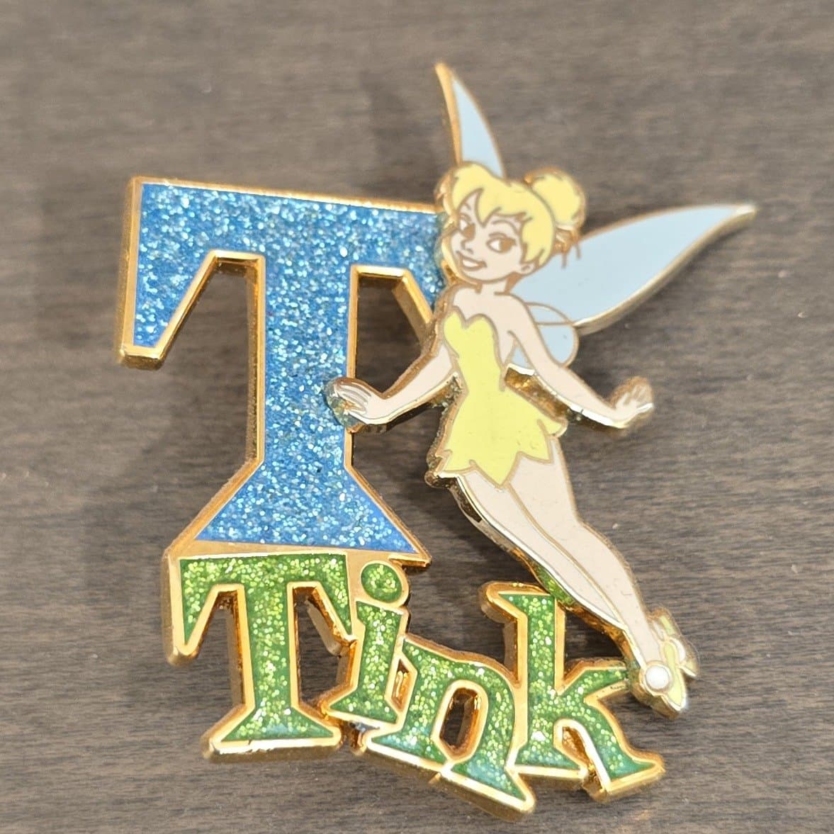 Tinker Bell Glittered 'T' Pin
