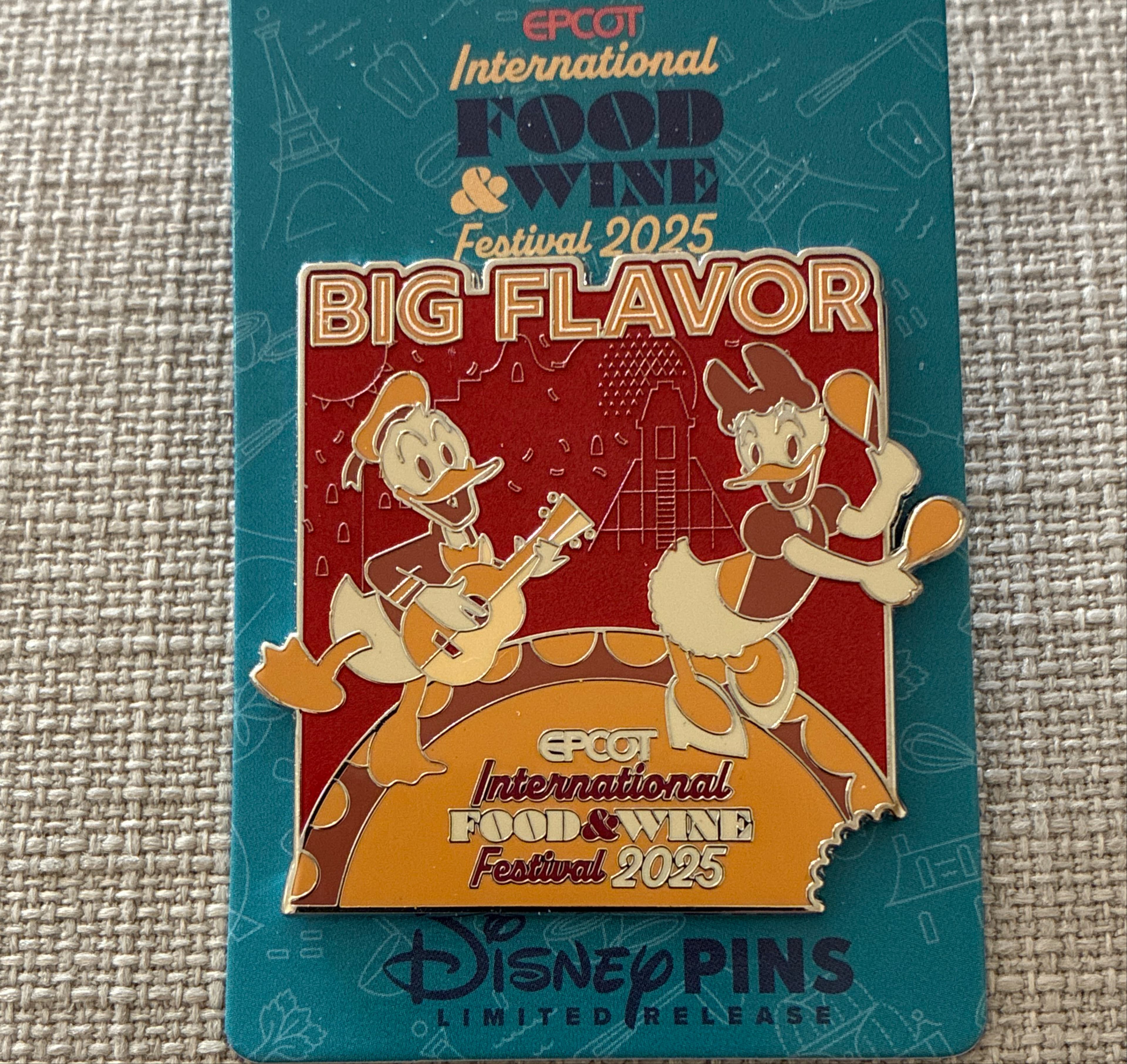 Donald and Daisy Big Flavor - EPCOT International Food & Wine Festival 2025 Pin