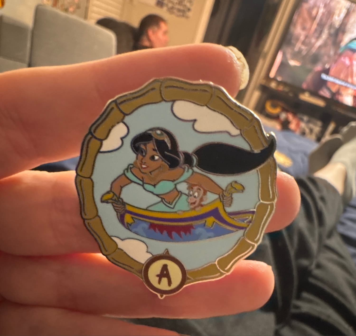 Jasmine and Abu at the Magic Carpets of Aladdin Ride front