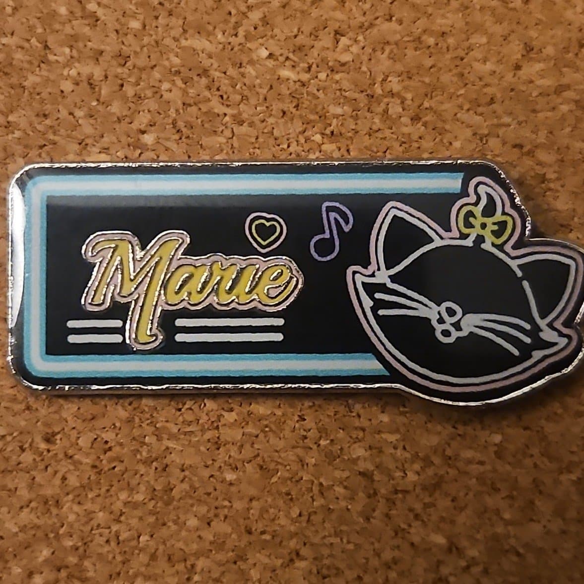 Marie - Hong Kong Disneyland Neon Name Sign Game Pin front