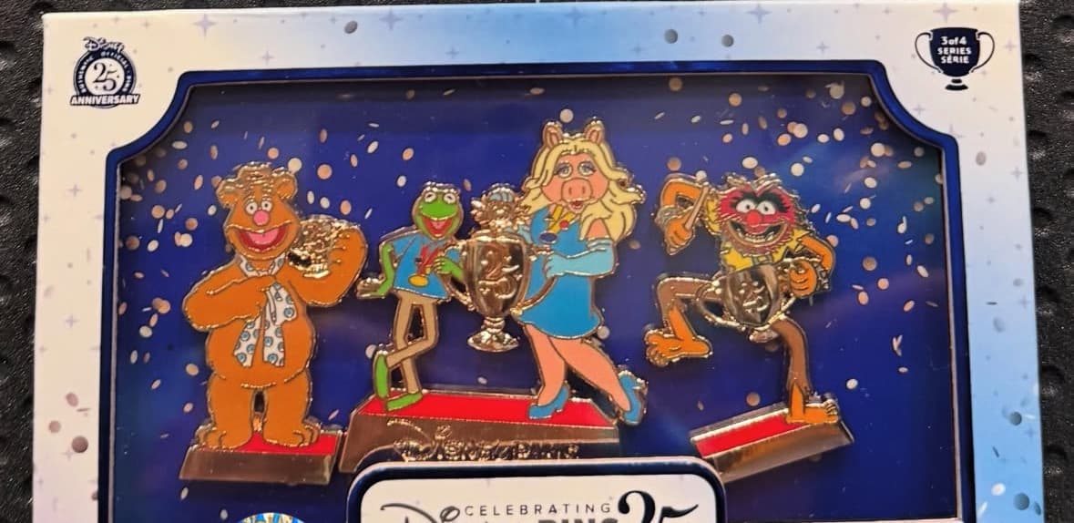 Disney Pins Celebrating 25Th Anniversary Muppets Series - Fozzie Bear, Kermit the Frog, Miss Piggy, and Animal