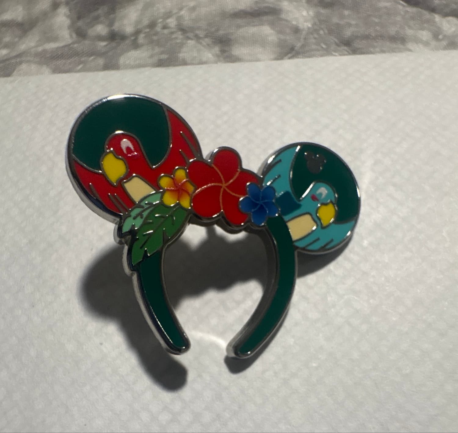 Mickey Ears Tropical Parrot and Turtle Pin