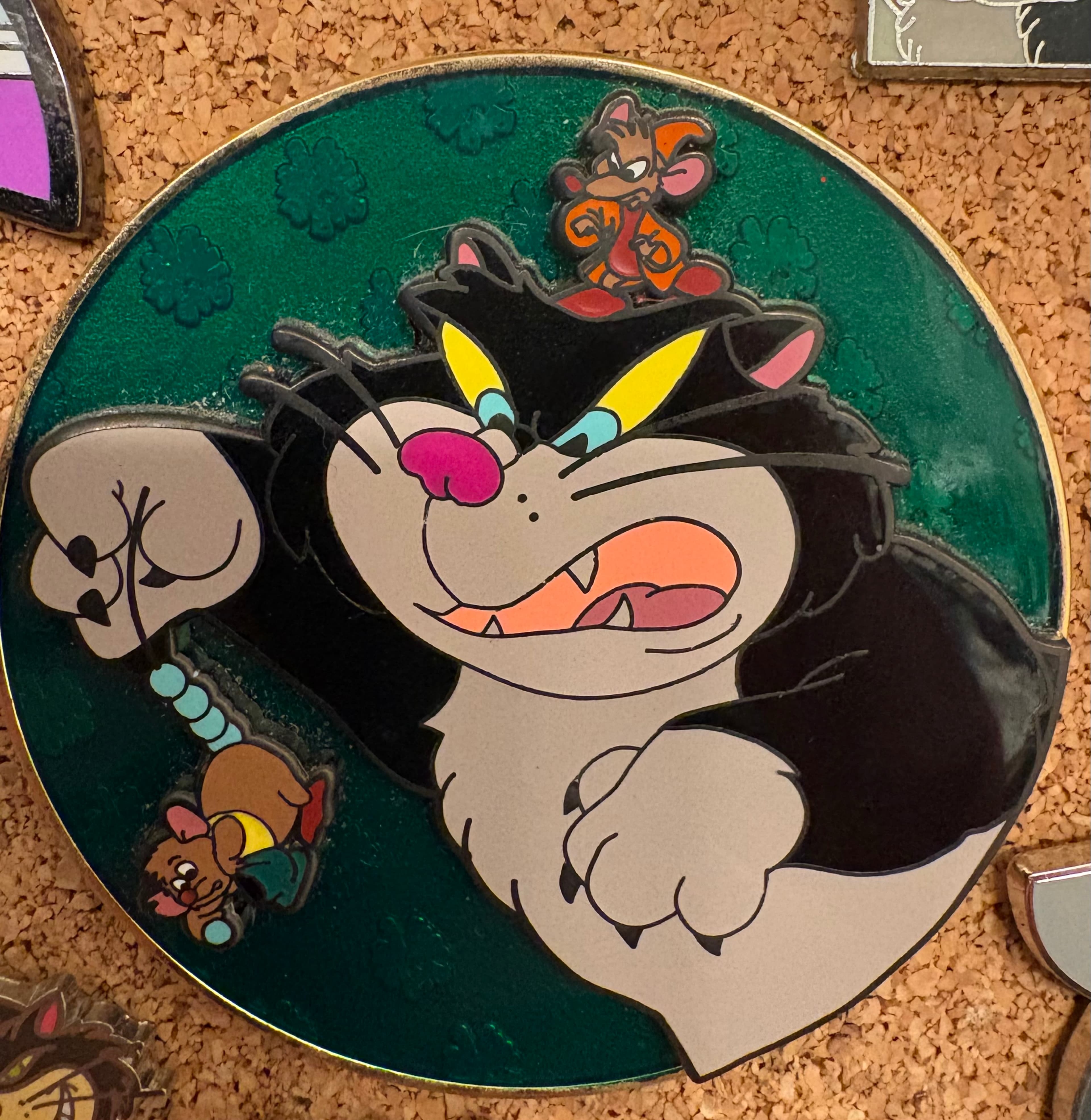 Lucifer holding gus gus fantasy pin