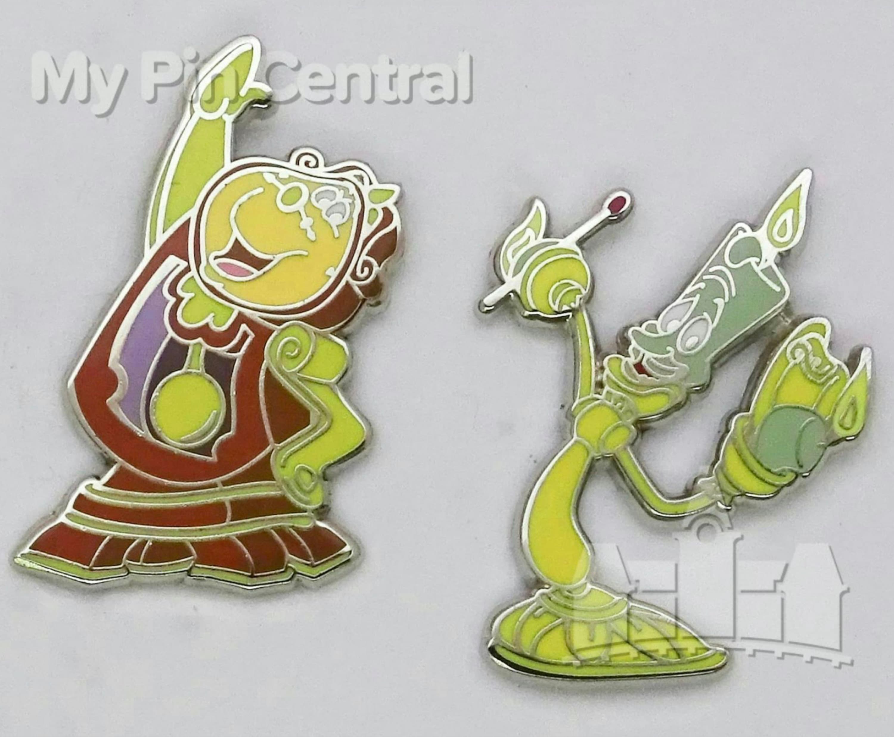 Beauty and the Beast Cogsworth & Lumiere Pin Set