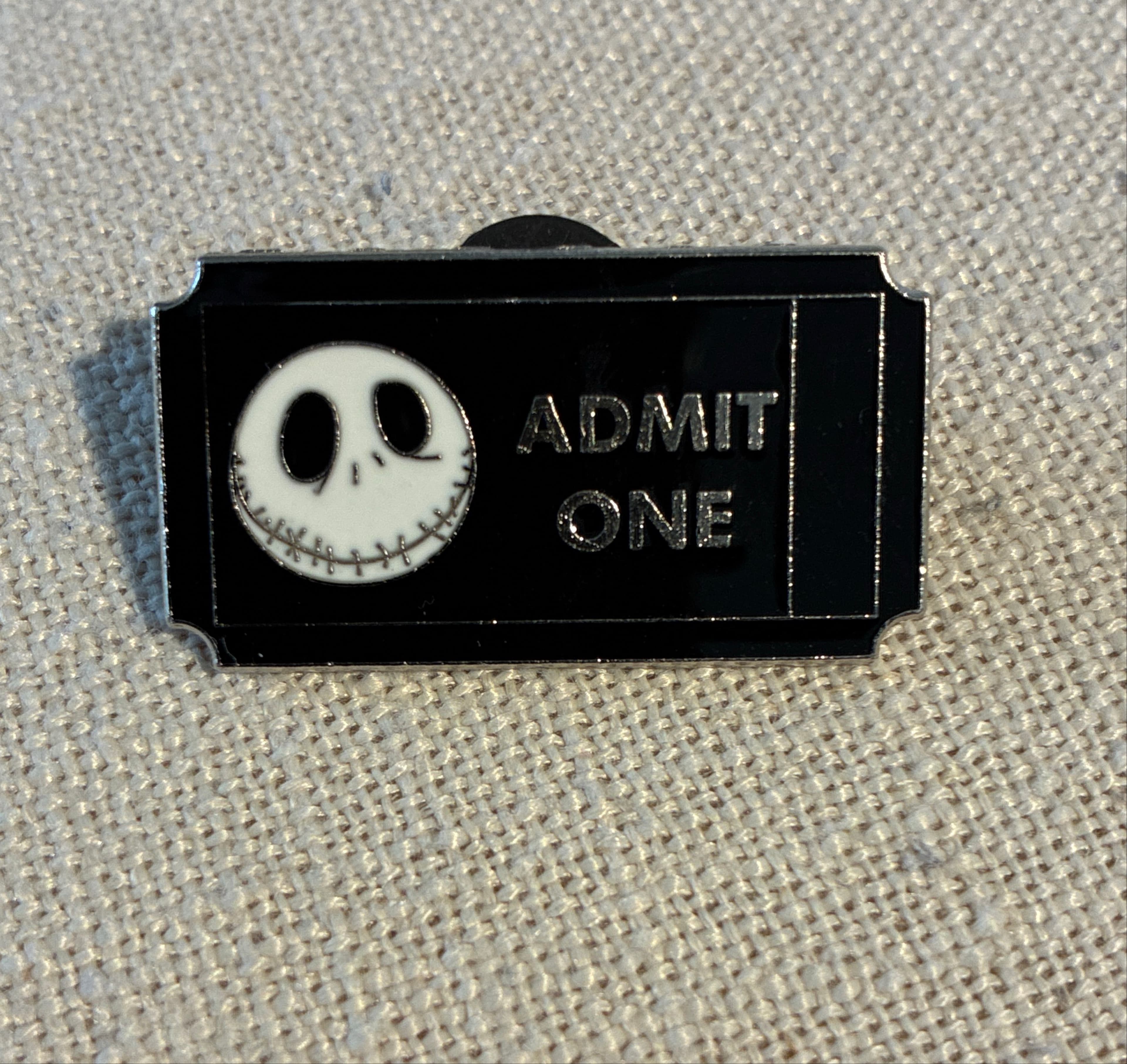 Jack Skellington Admit One Ticket Pin