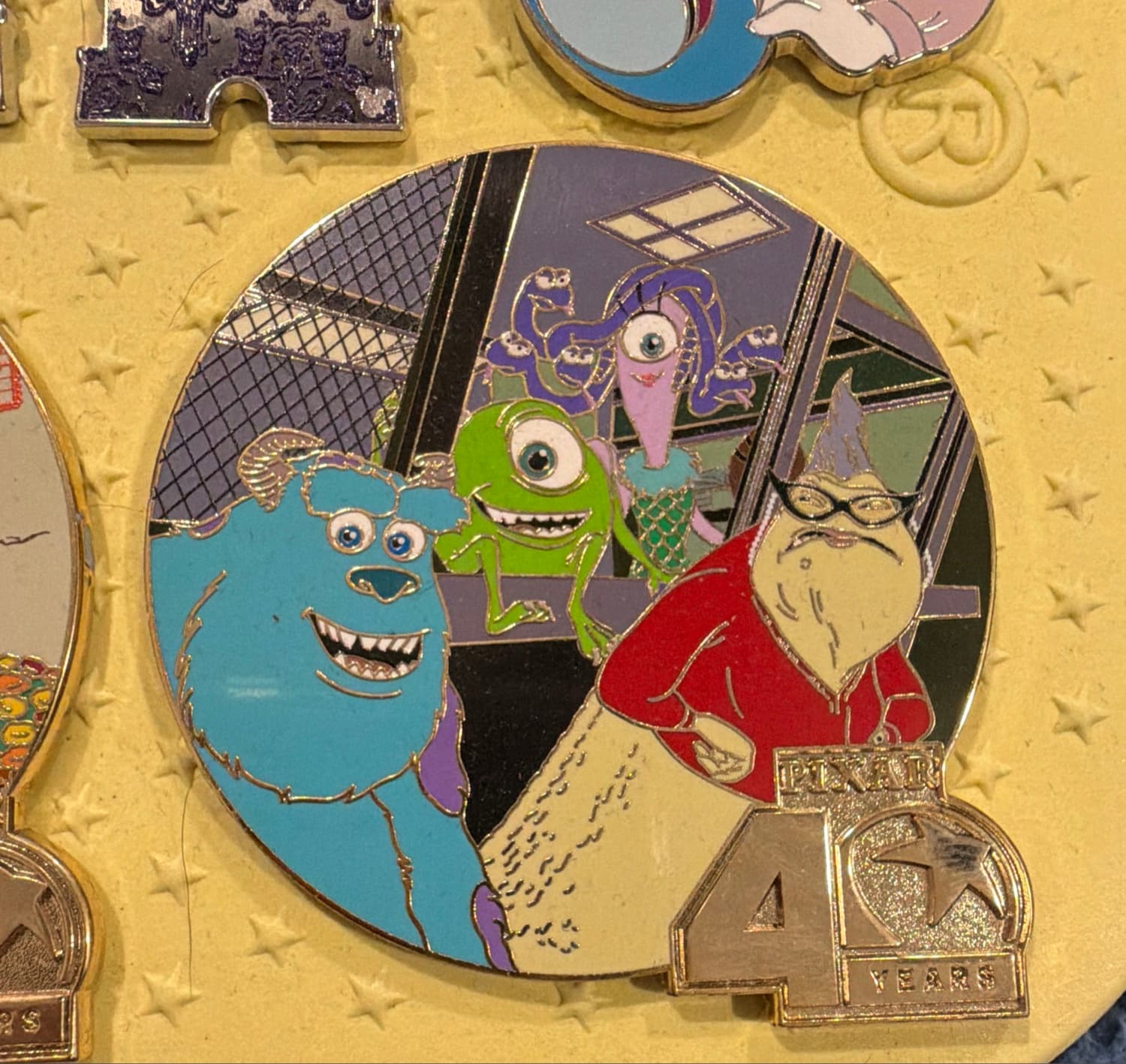 Monsters, Inc. Cast with Pixar 4 Years Logo Pin