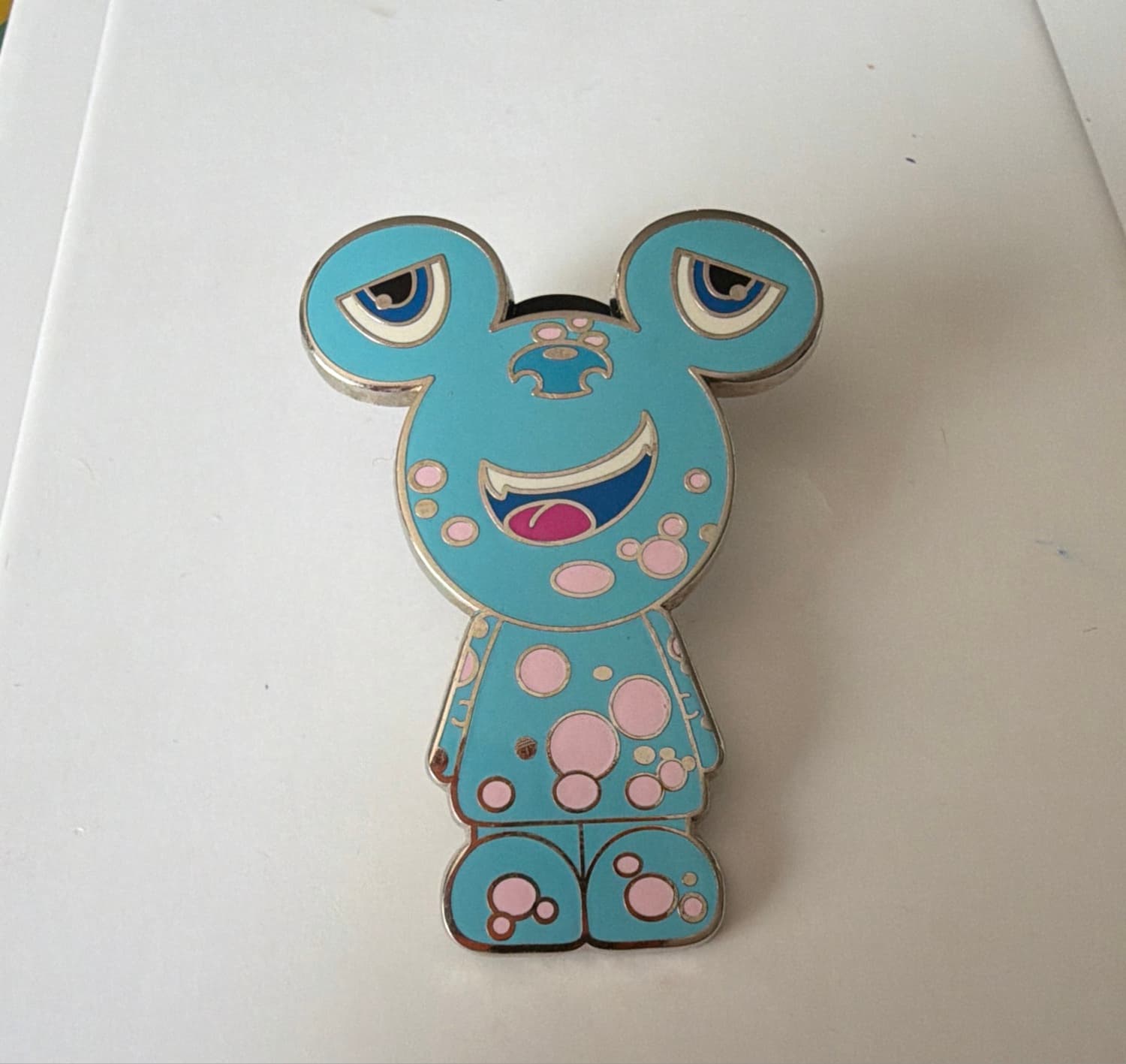 Mickey Monsters - Cheeky Bubbles (Blue with Pink Dots)