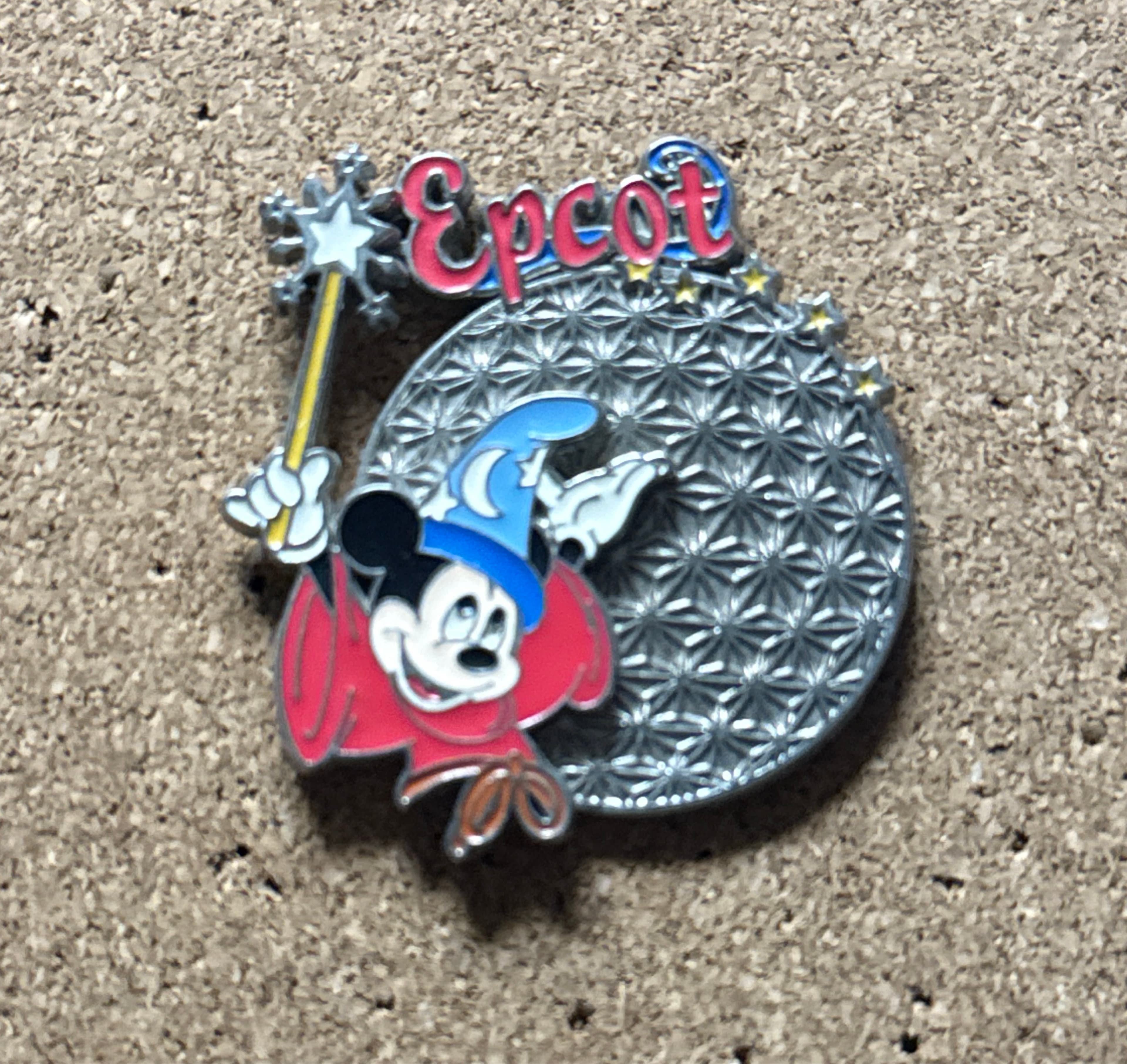 Sorcerer Mickey in Front of Spaceship Earth