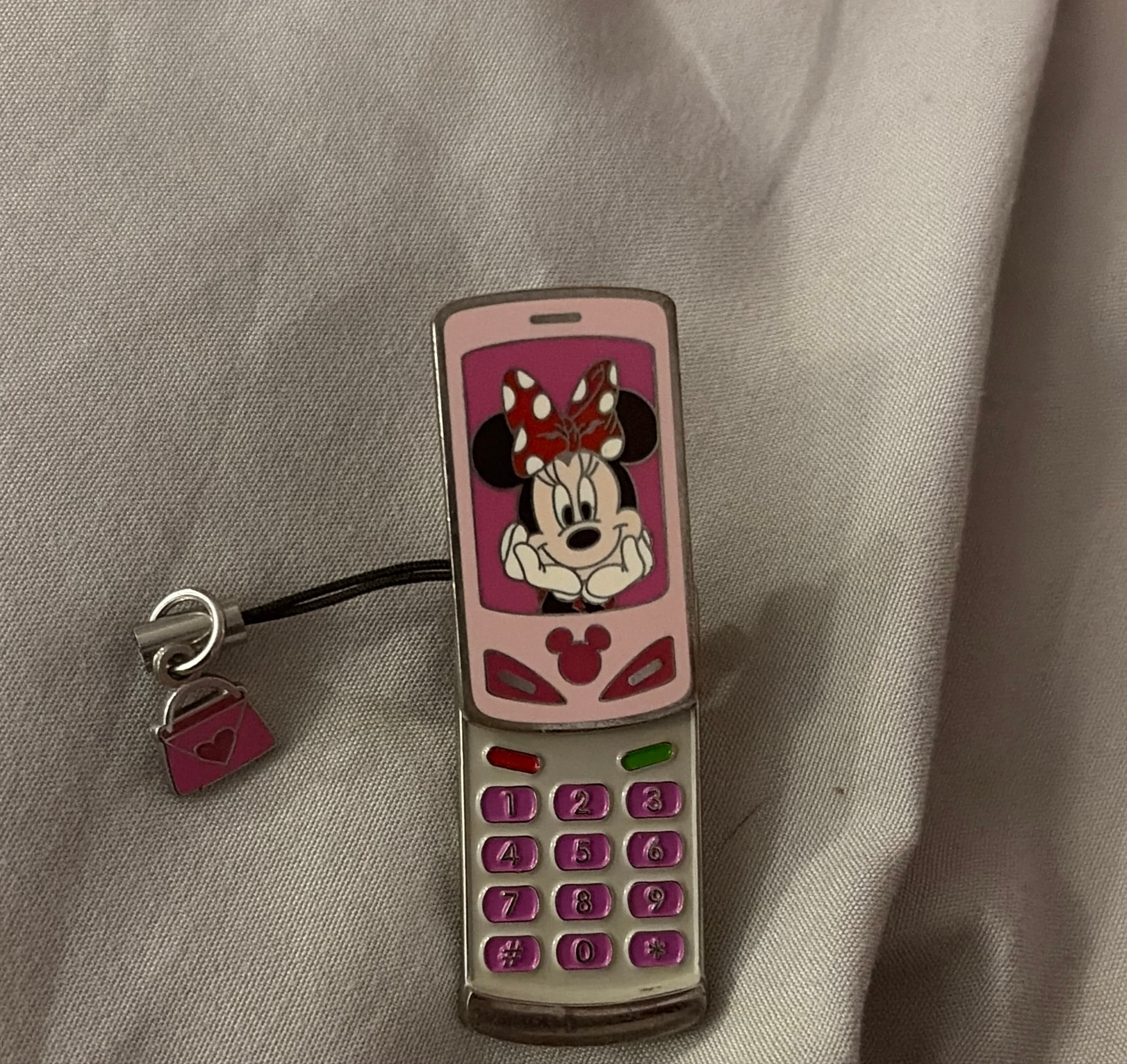 Minnie Mouse Cell Phone Slider with Purse Charm