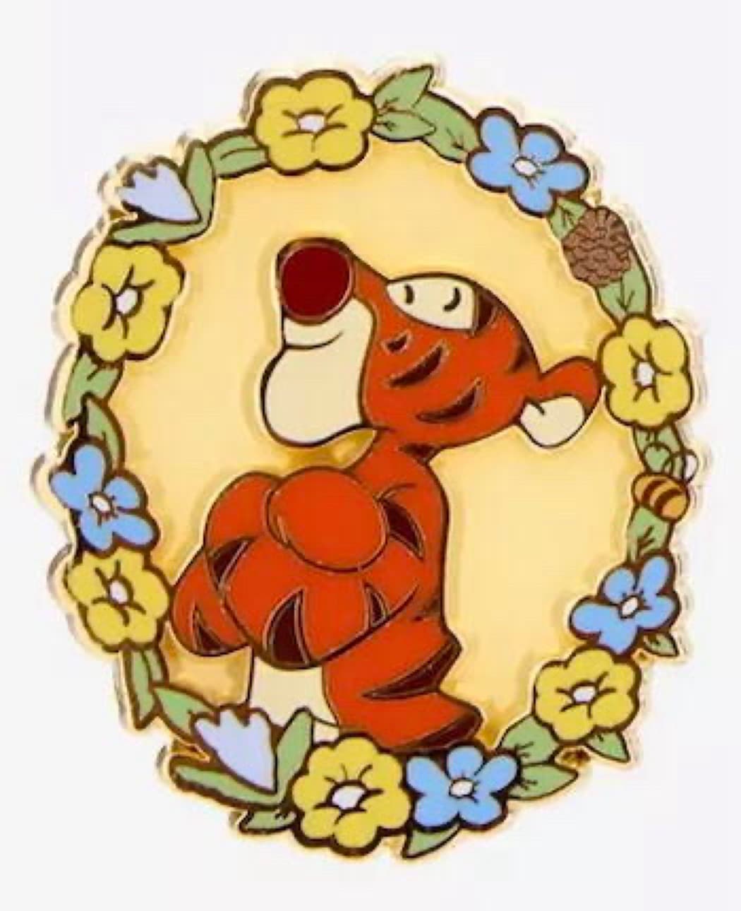 Tigger Floral Wreath Pin
