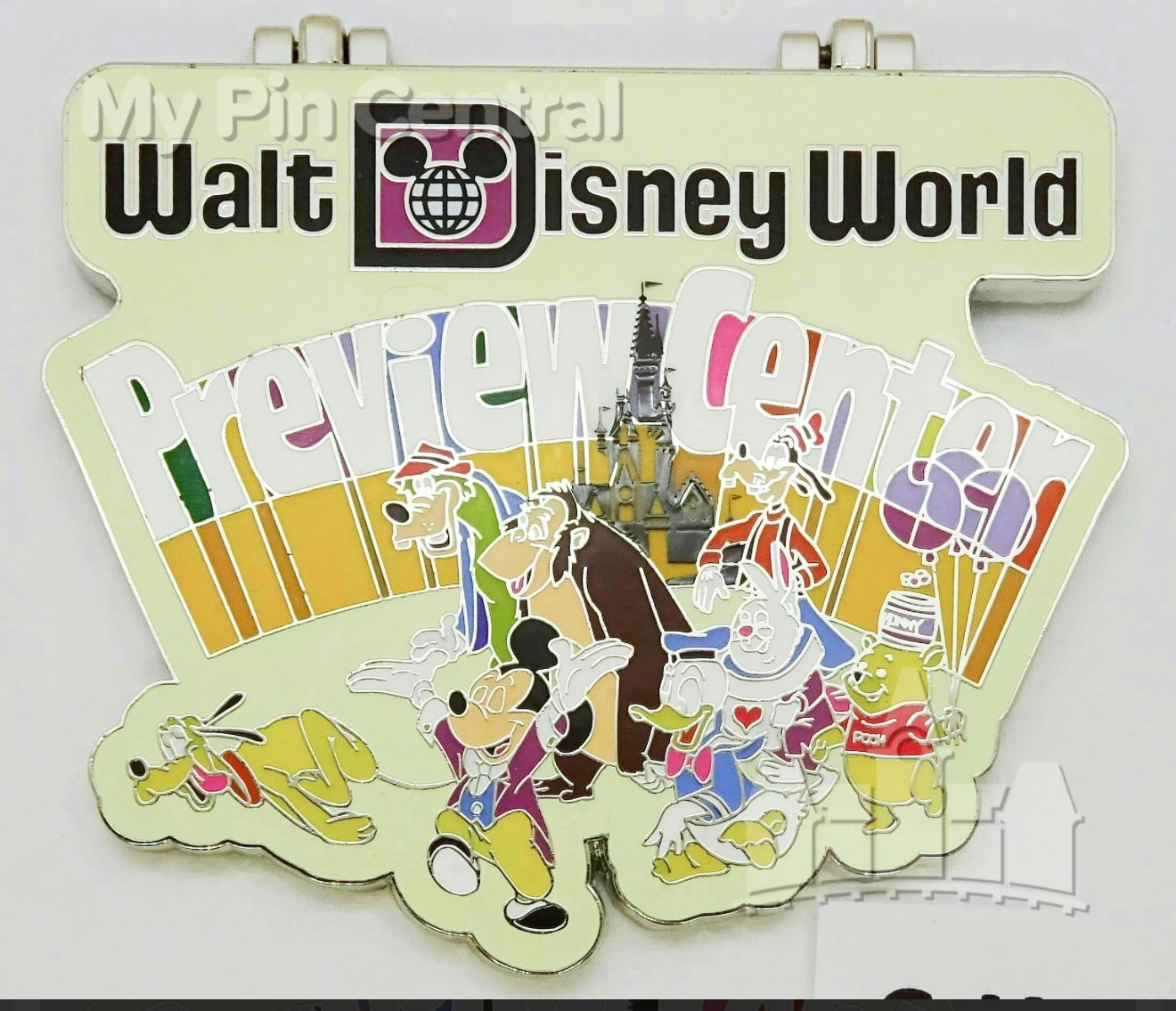 Walt Disney World Preview Center Characters with Cinderella Castle Pin
