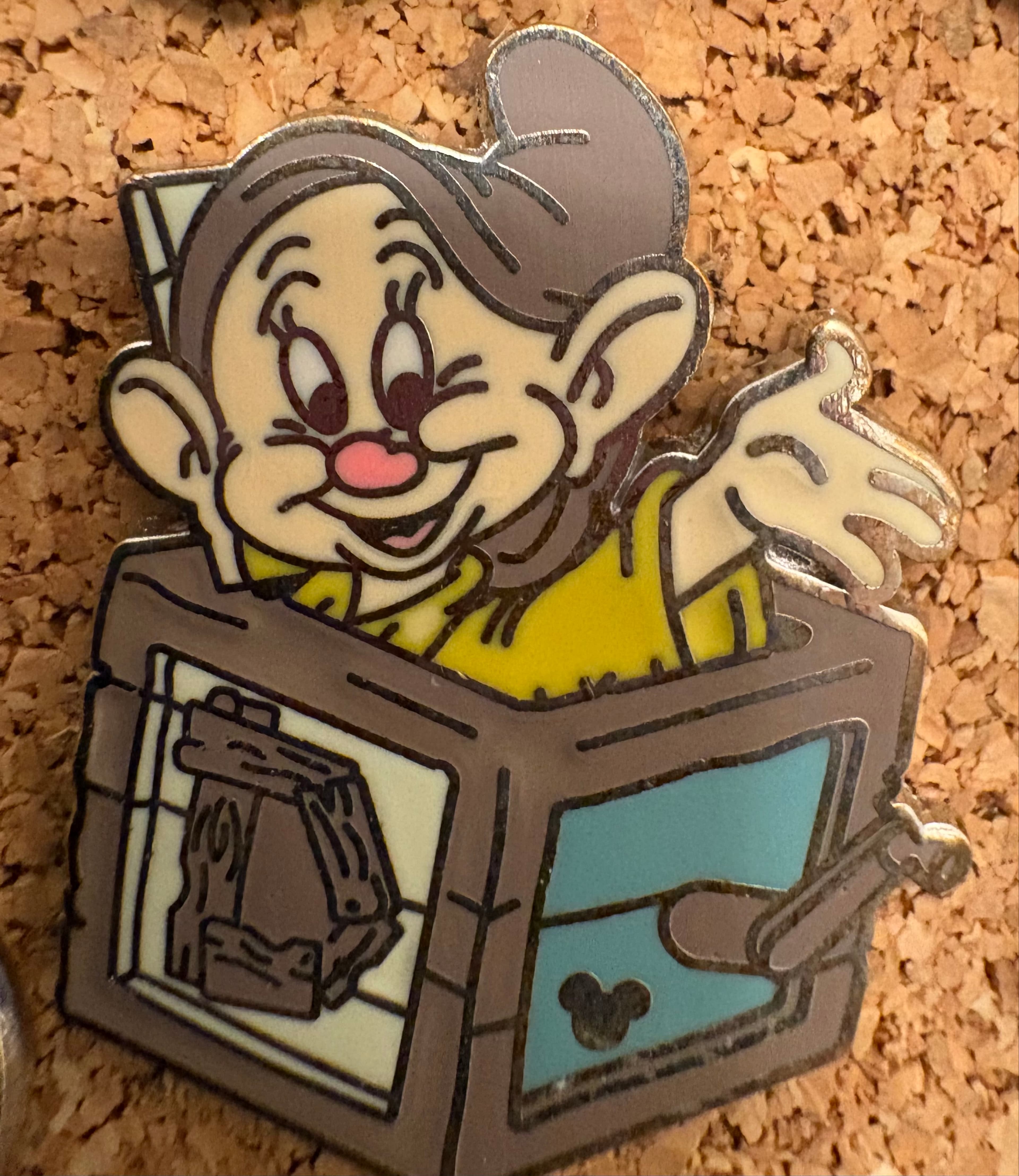 Dopey Jack-In-The-Box Hidden Mickey Pin front