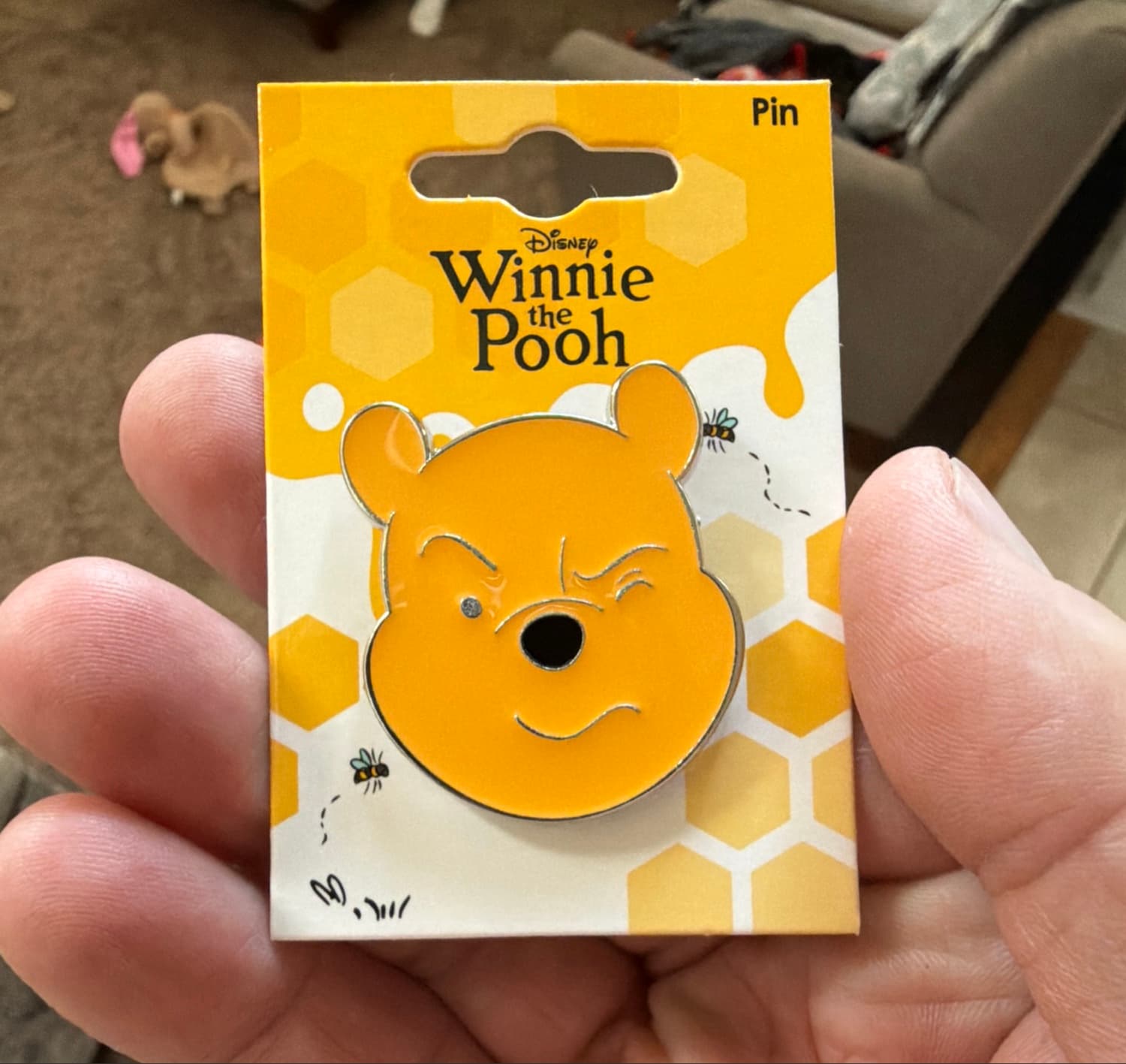 Winnie the Pooh Winking Honeycomb Bee Pin