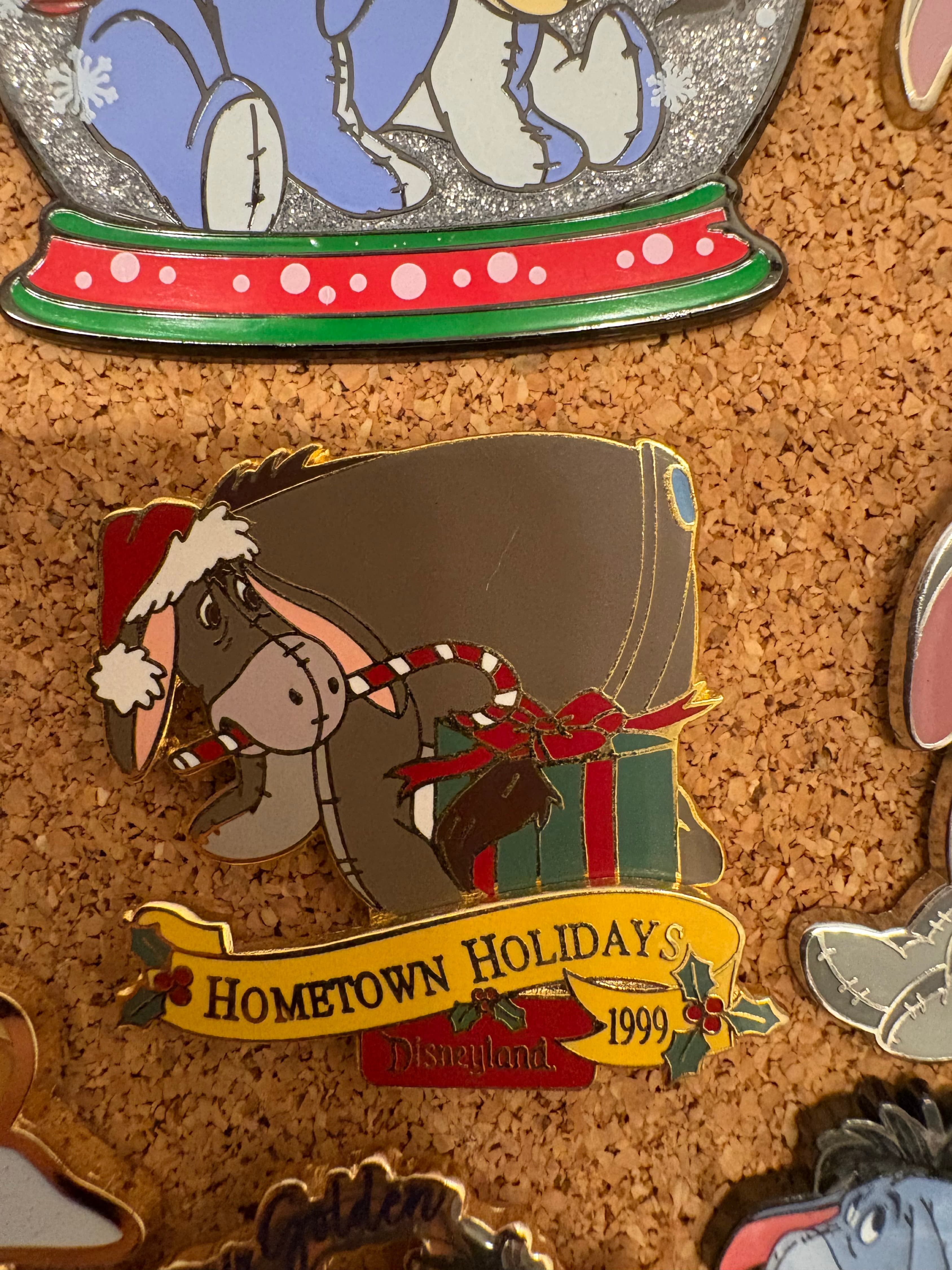 Eeyore Hometown Holidays 1999 Candy Cane Pin