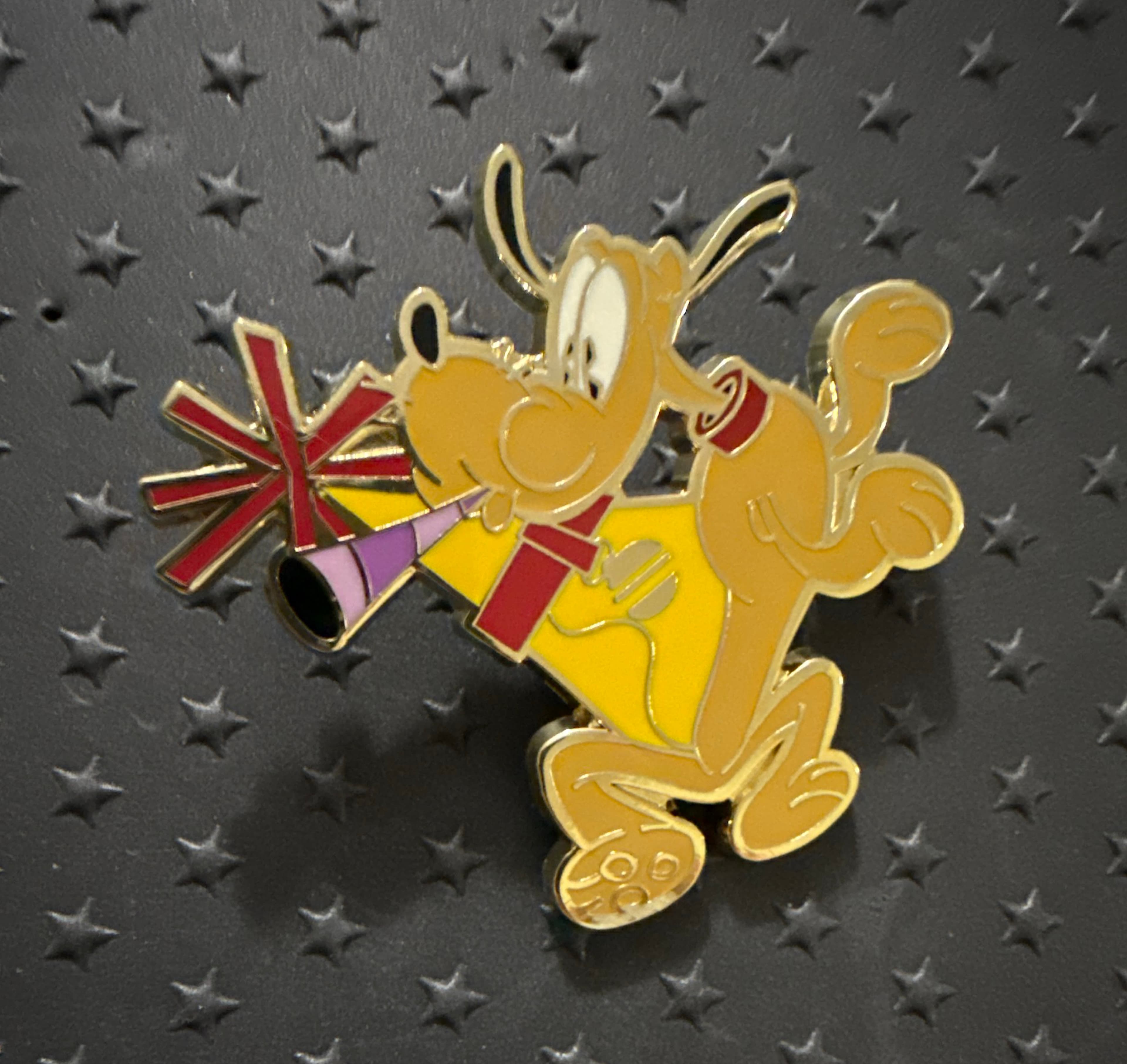 Pluto Celebrate Mickey 90th Birthday Party Hat Noise Maker Pin