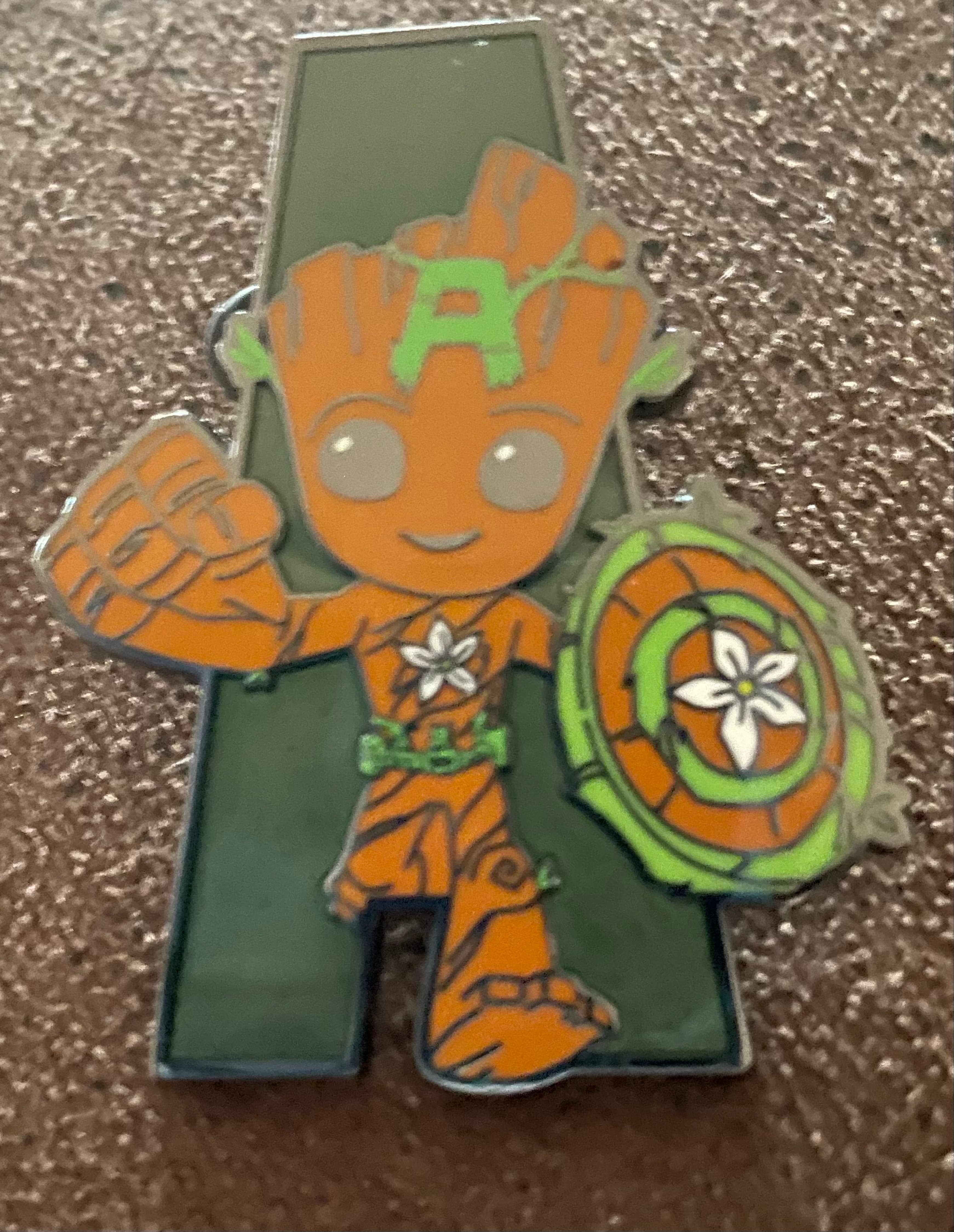 Baby Groot as Captain America - Marvel We Are Groot Mystery Pin Set (Letter A)