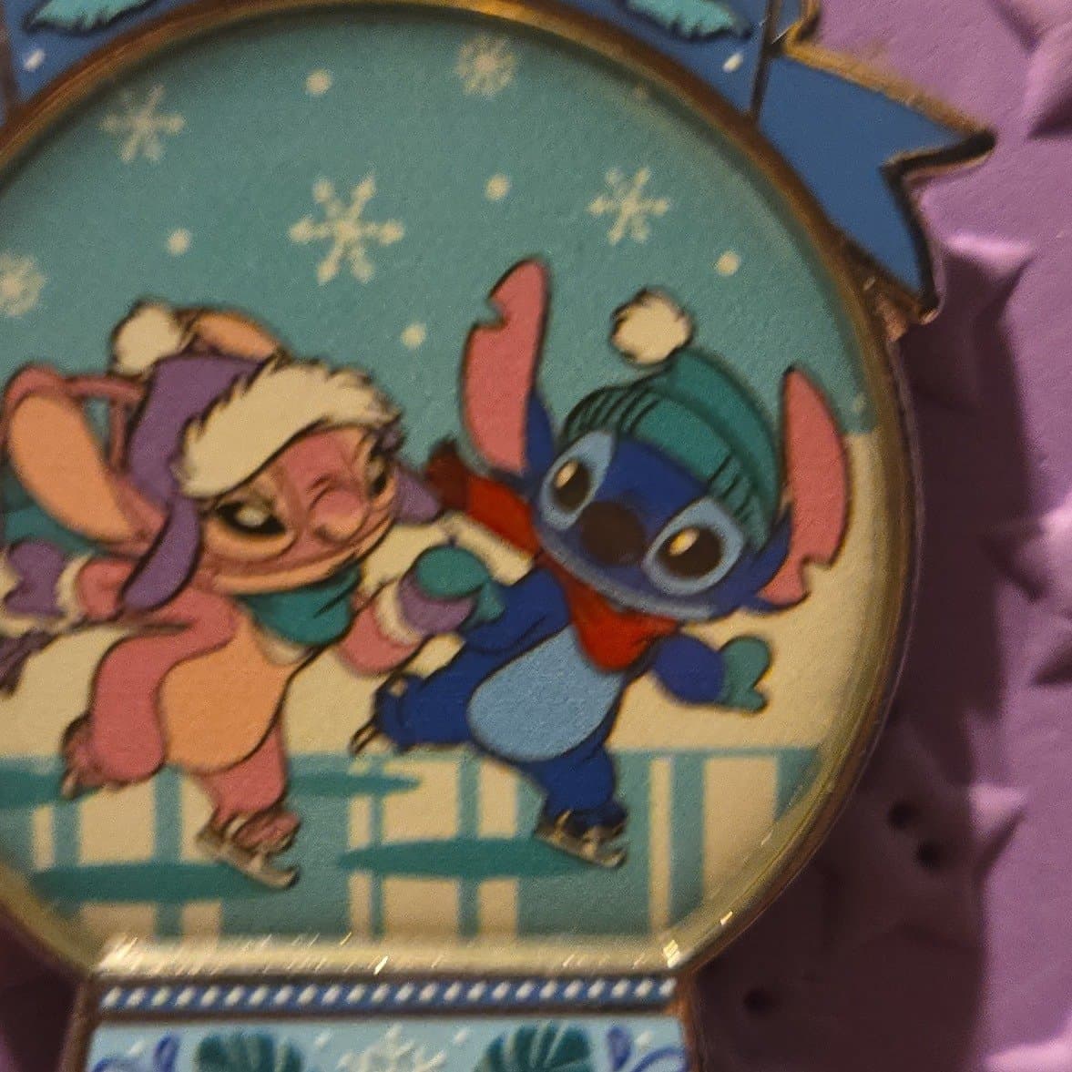 Stitch and Angel ice skating