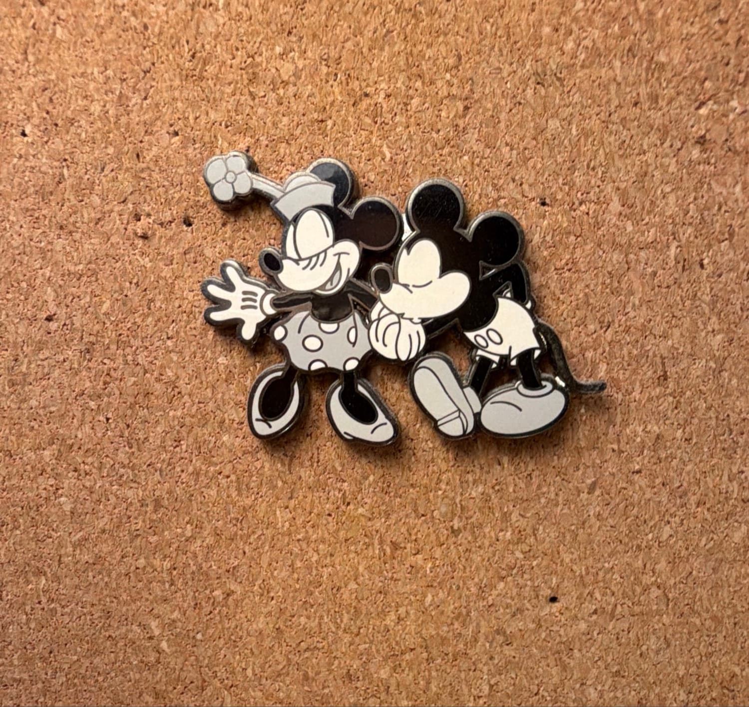 Vintage Mickey and Minnie Dancing Black and White front