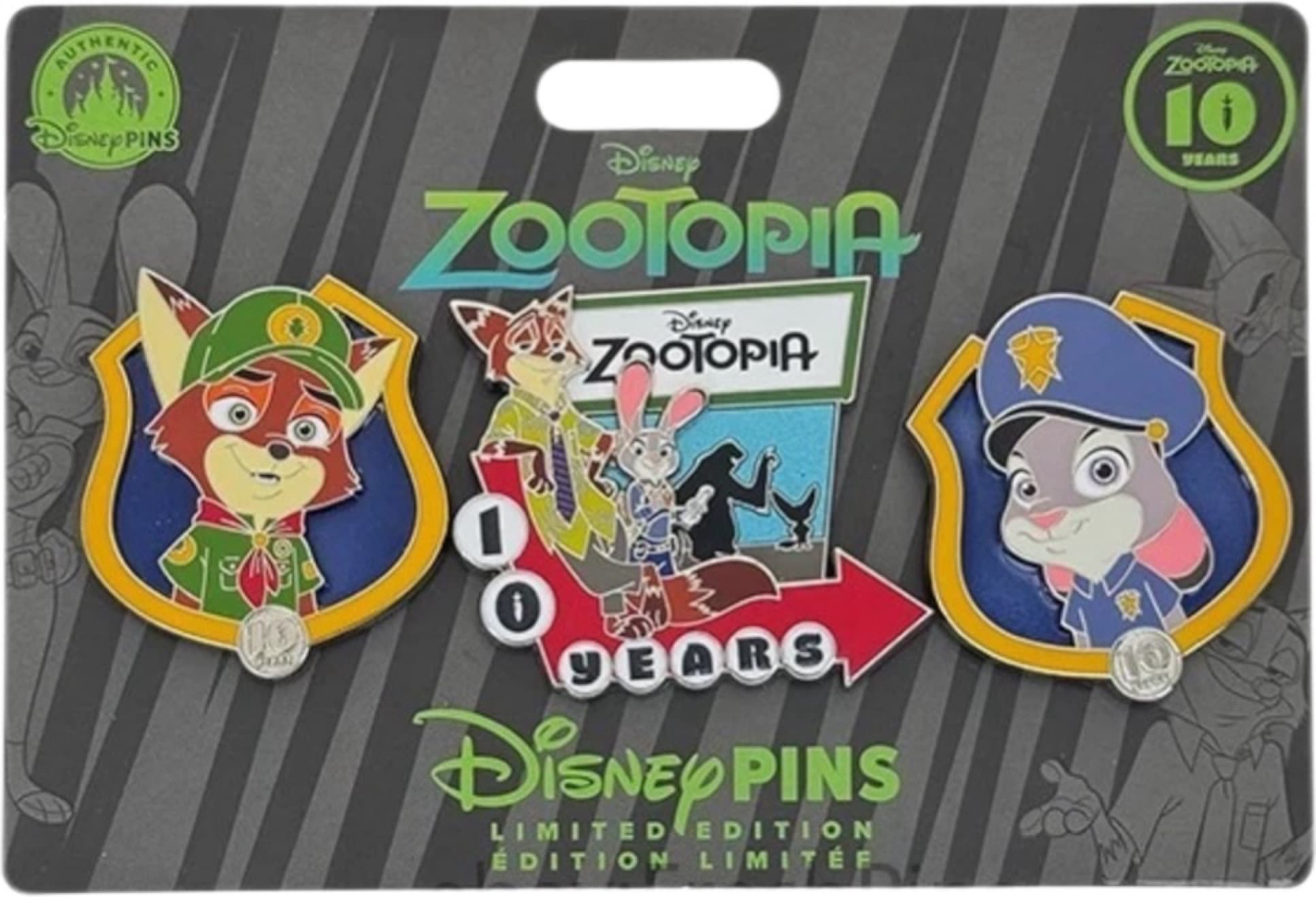 Zootopia 10th Anniversary Pin Set