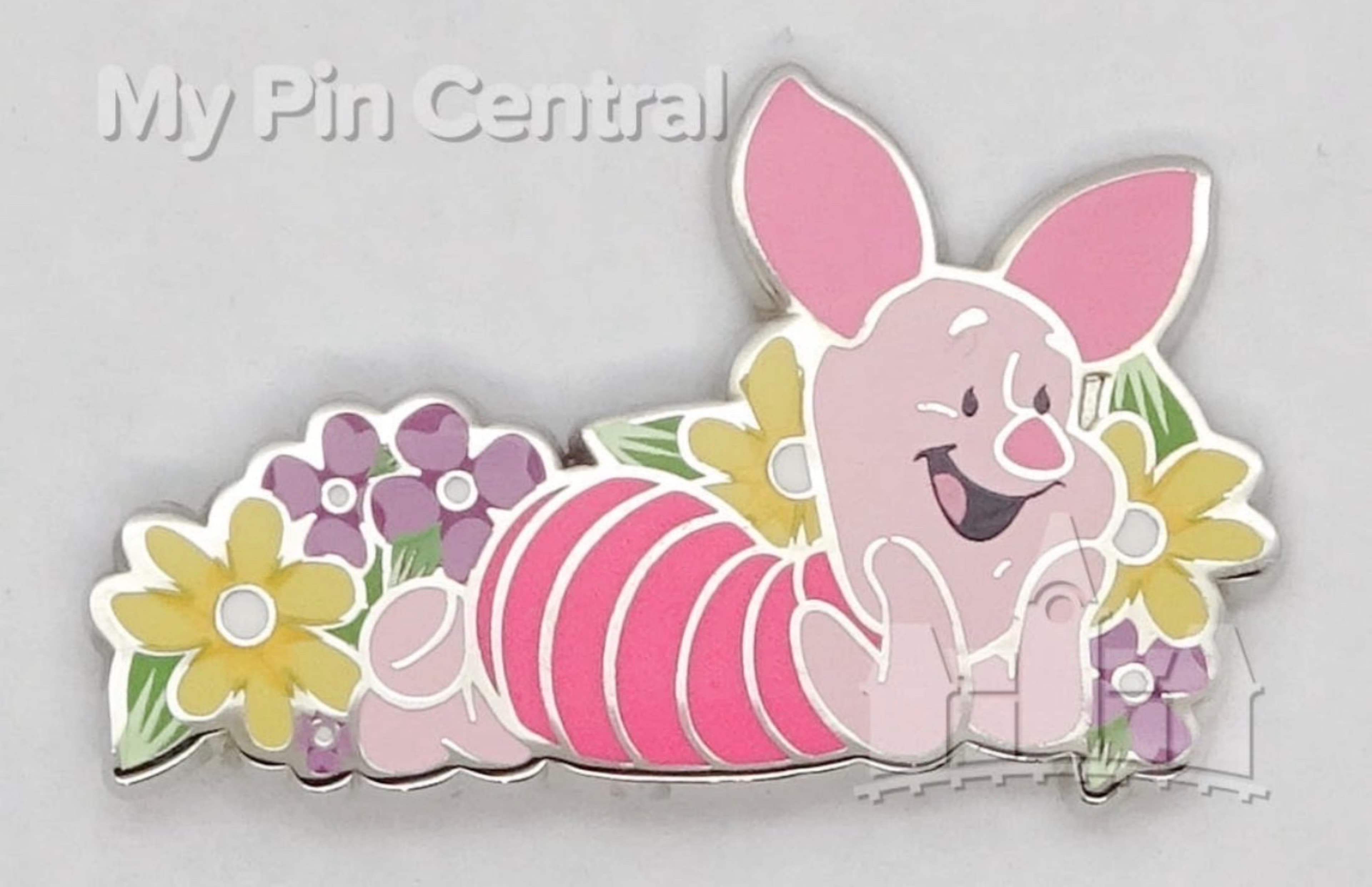 Piglet Poses with Flowers