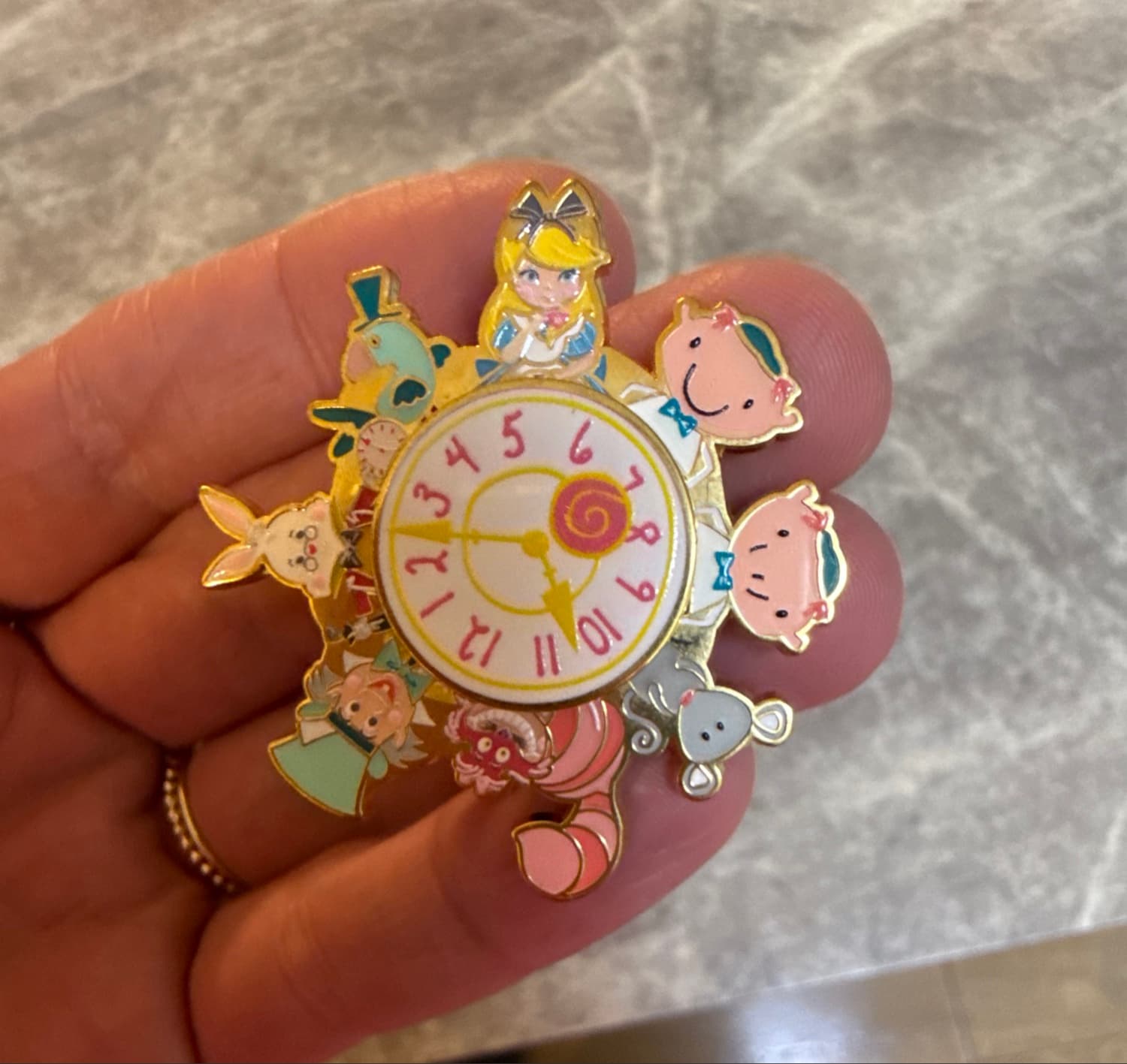 Alice and Cheshire Cat Clock Spinner