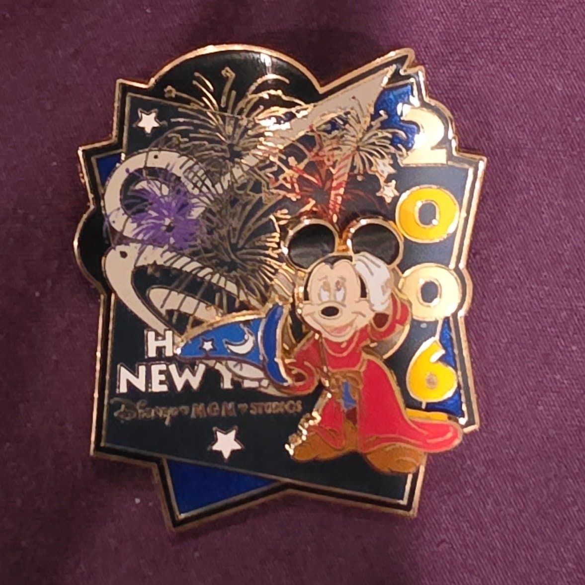 Disney Happy New Year 2006 Disney-MGM Studios Sorcerer Mickey Pin