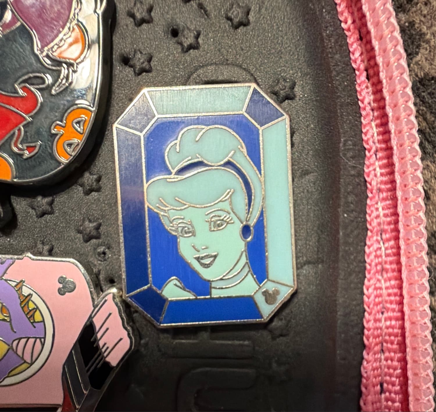 Cinderella Princess Gem Blue Pin front