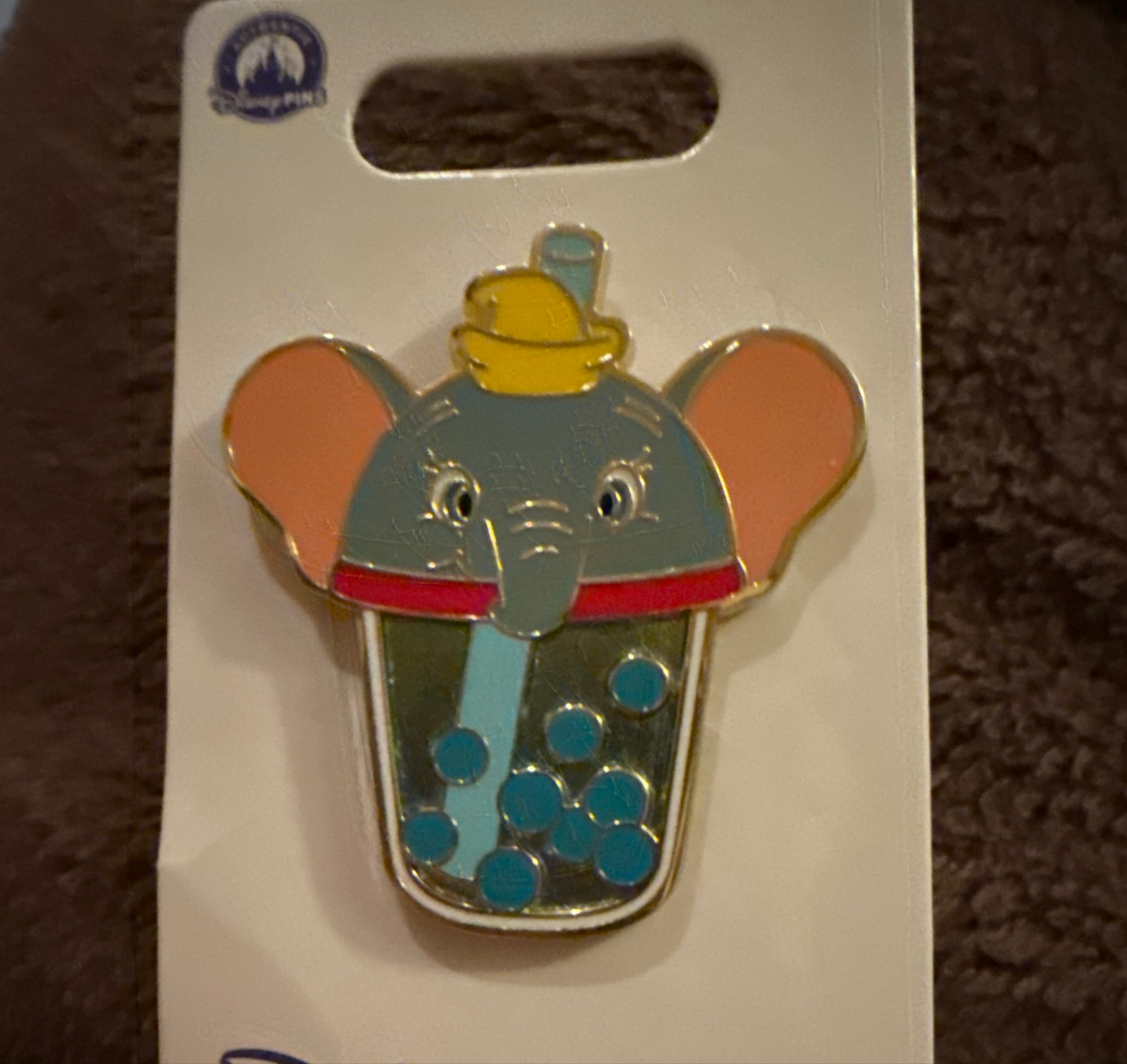 Dumbo Boba Tea Pin front