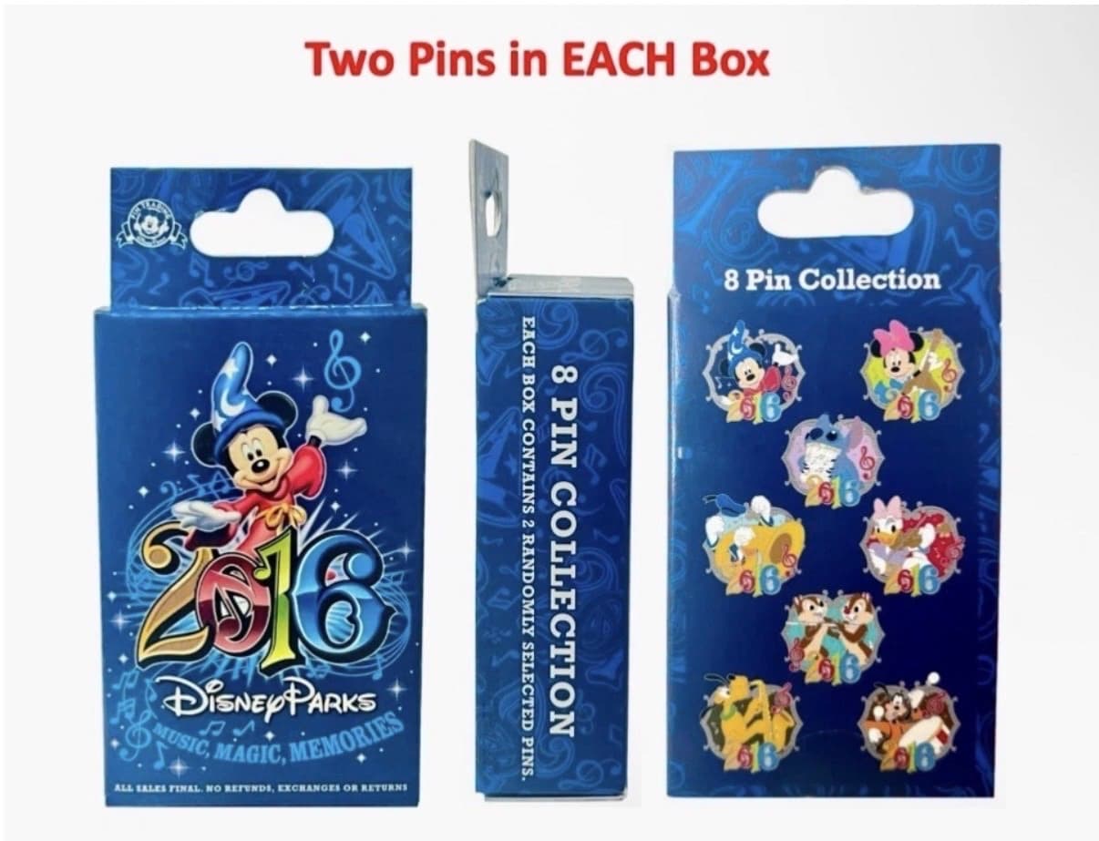 2016 Disney Mystery Pin Collection (2 pins per box) Unopened Box