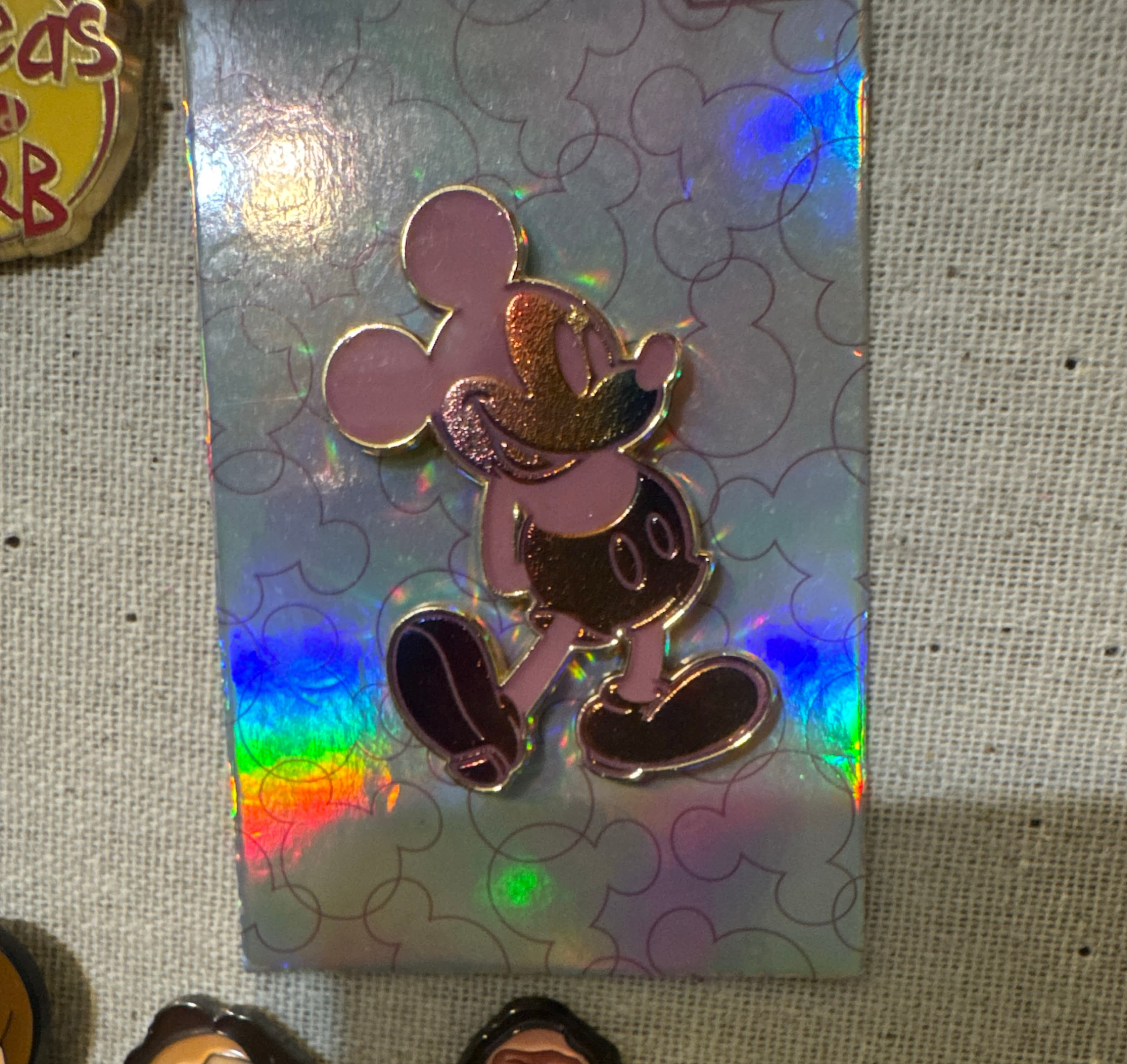Mickey Mouse Walking Pose Rose Gold Outline Pin