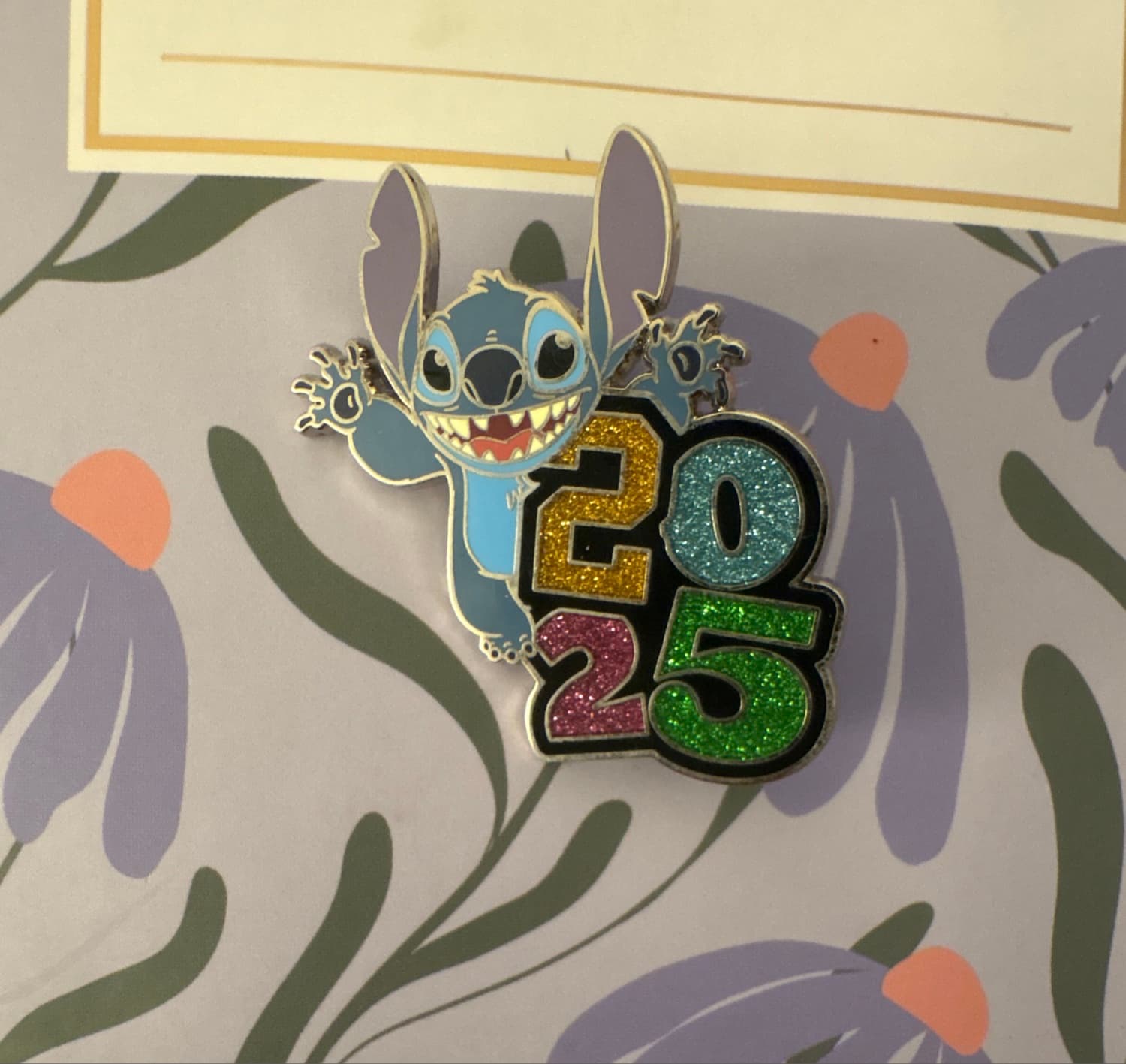 Stitch 2025 Dated Glitter Pin
