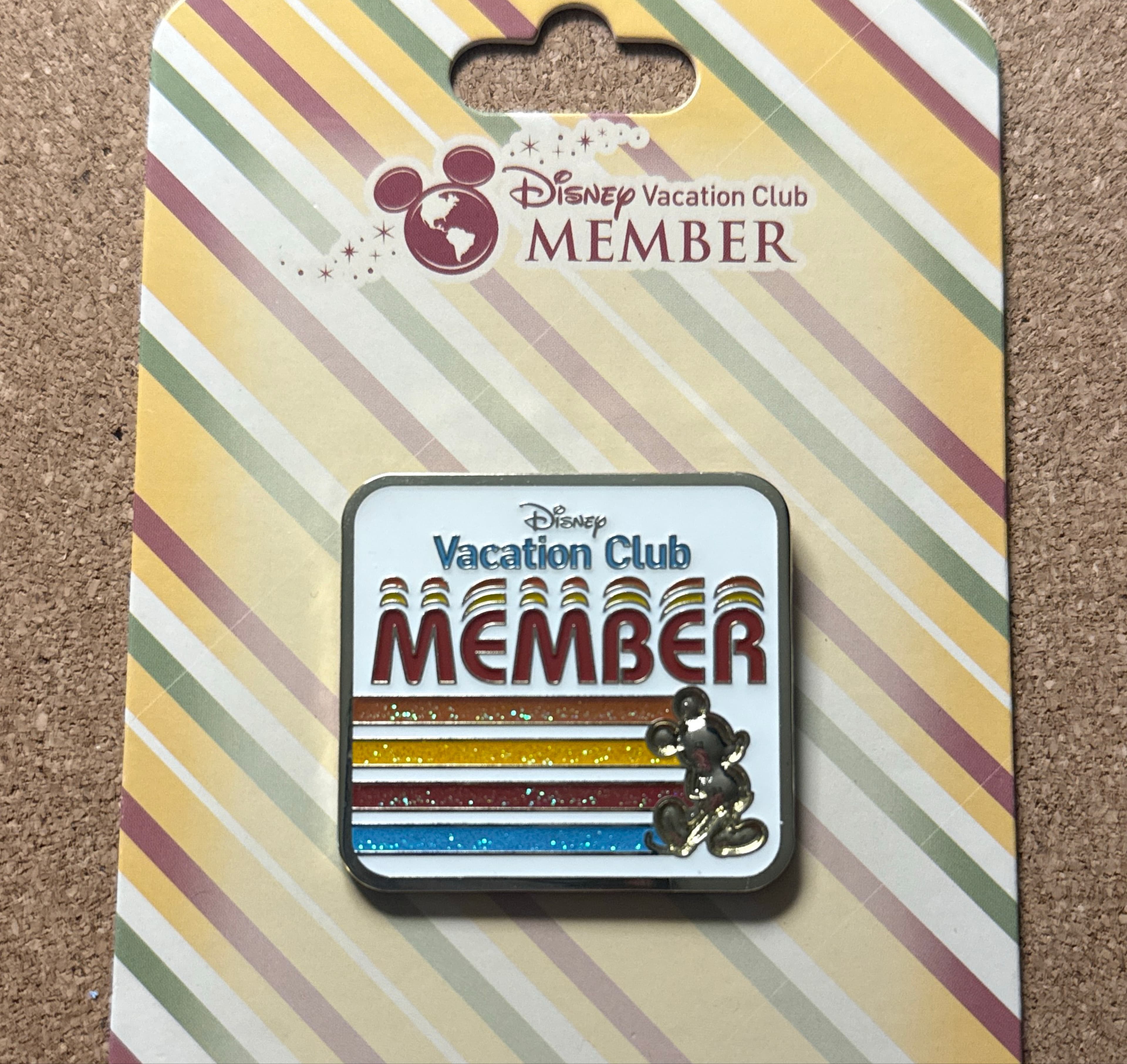 Mickey Mouse - Disney Vacation Club Member - Retro Stripes