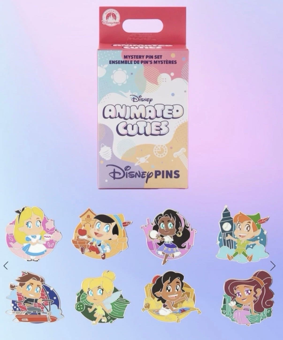 Disney Animated Cuties Mystery Pin Set (2 pins per box) Unopened Box
