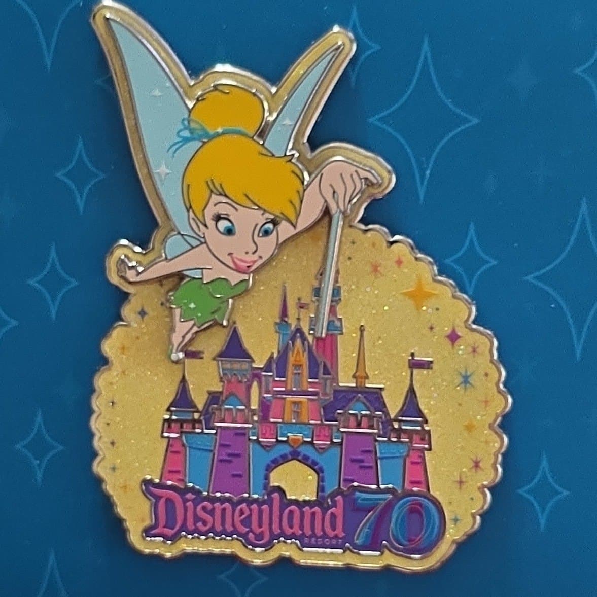 Tinker Bell Disneyland 70th Anniversary Castle Pin