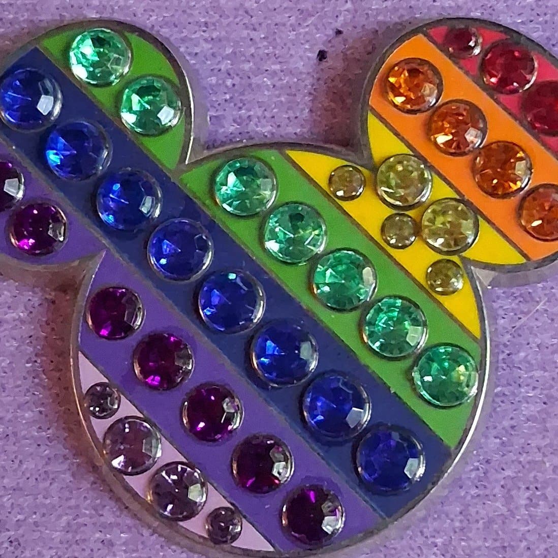 Mickey Mouse Icon Rainbow Jeweled Pride Pin