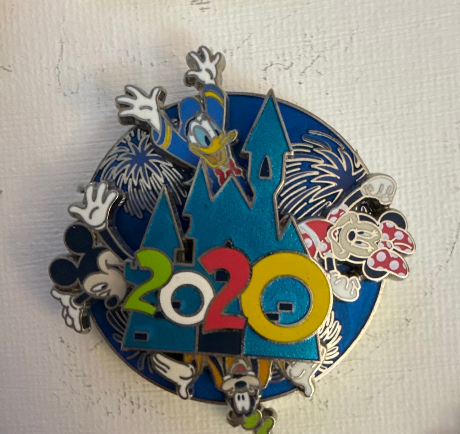 Mickey Minnie Donald Goofy 2020 Castle Fireworks Pin front