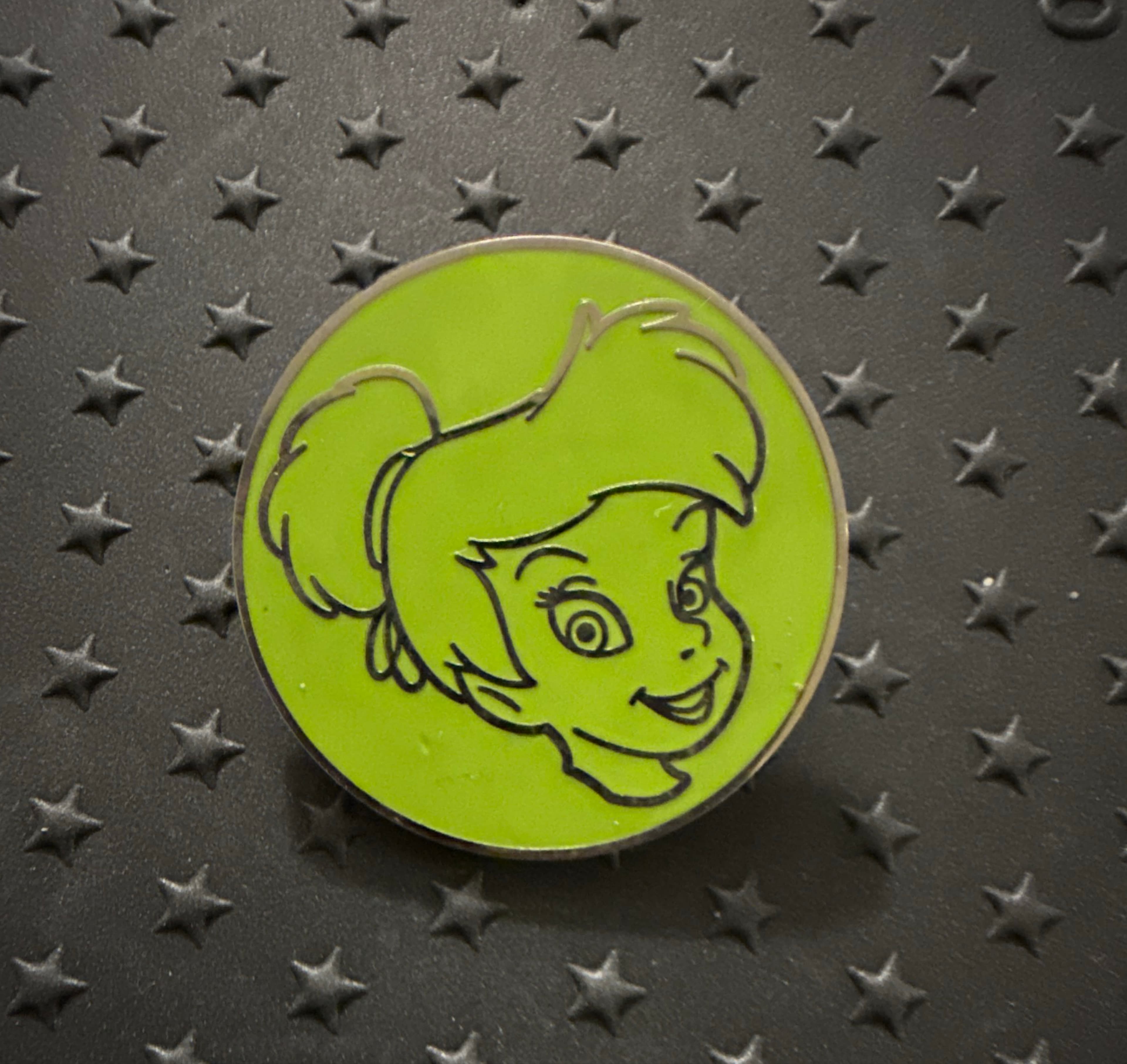 Tinker Bell Outline in Lime Green Circle - Disney Character Outline Circles Booster Set