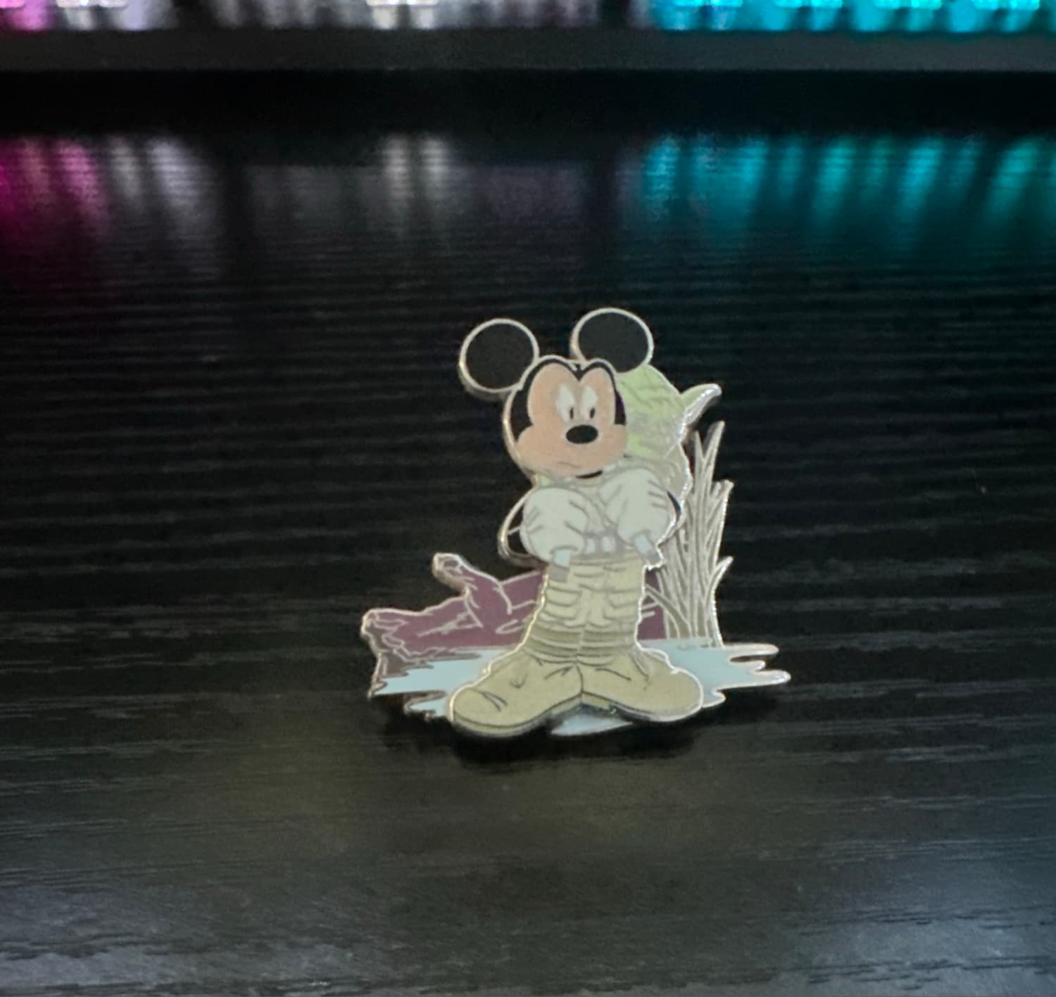 Mickey Mouse as Luke Skywalker with Yoda