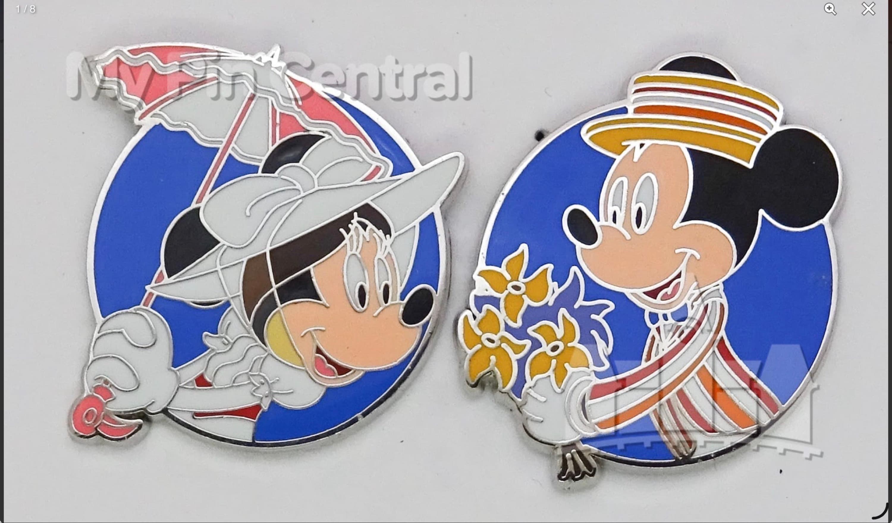 Mickey & Minnie as Mary Poppins & Bert Pin Set