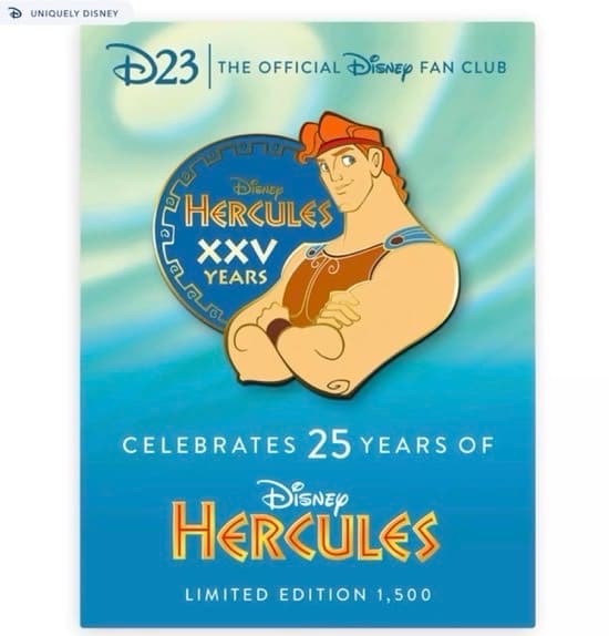 Disney Pin Hercules 25th Anniversary D23 Gold Member Exclusive front