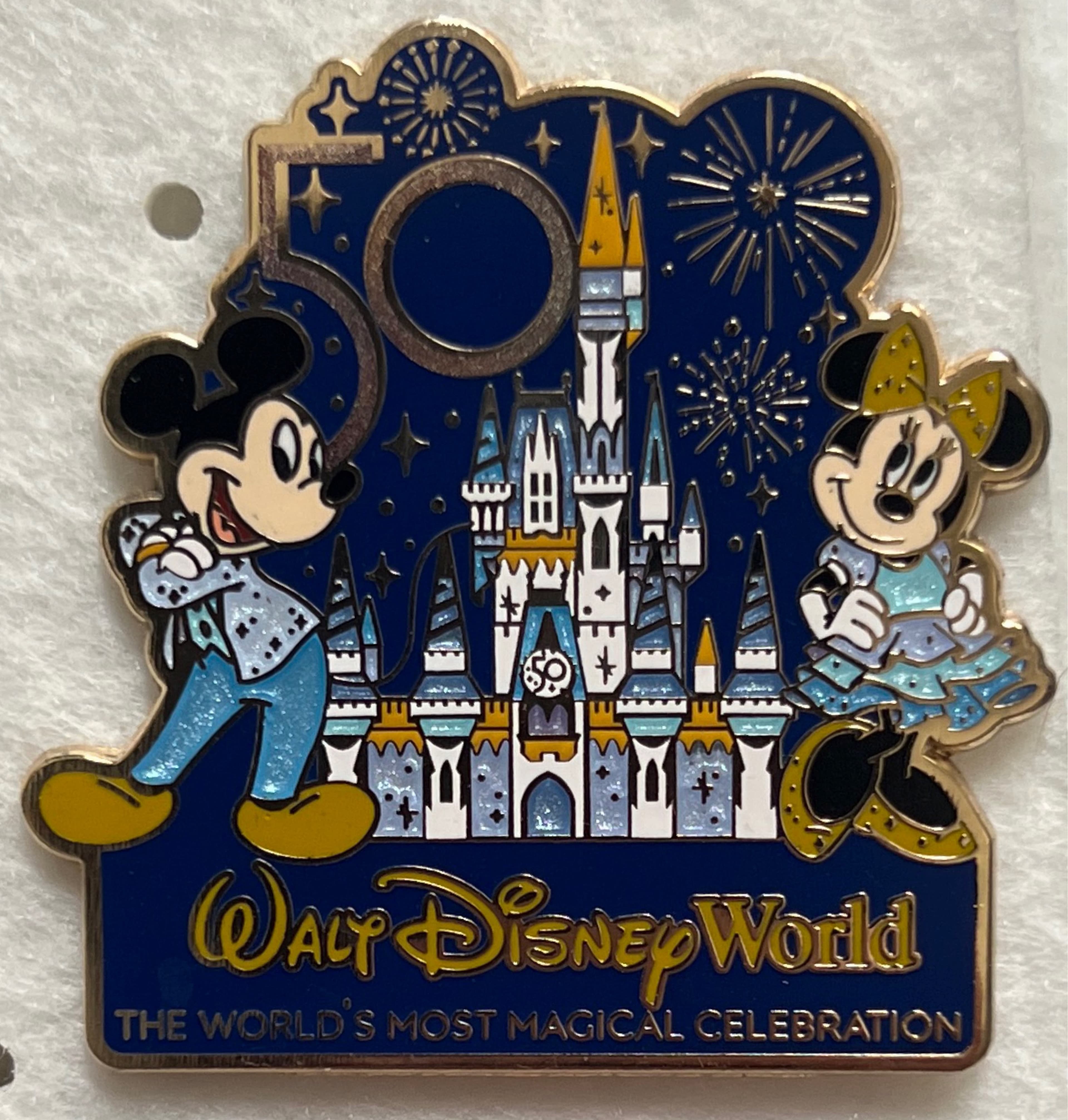 Mickey and Minnie Mouse - Cinderella Castle - Walt Disney World 50th Anniversary front