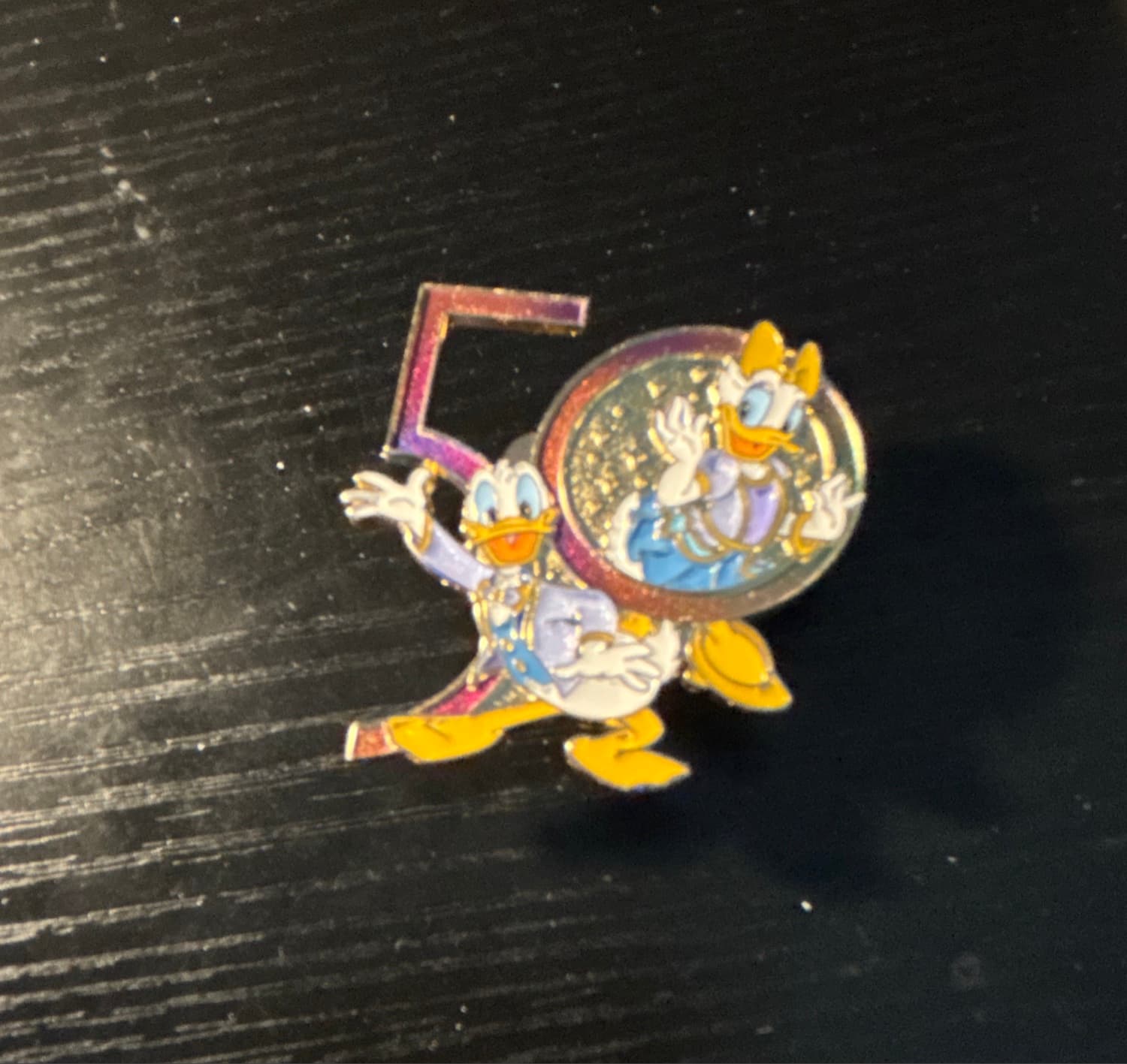 Walt Disney World 50th Anniversary Donald and Daisy Duck Pin front