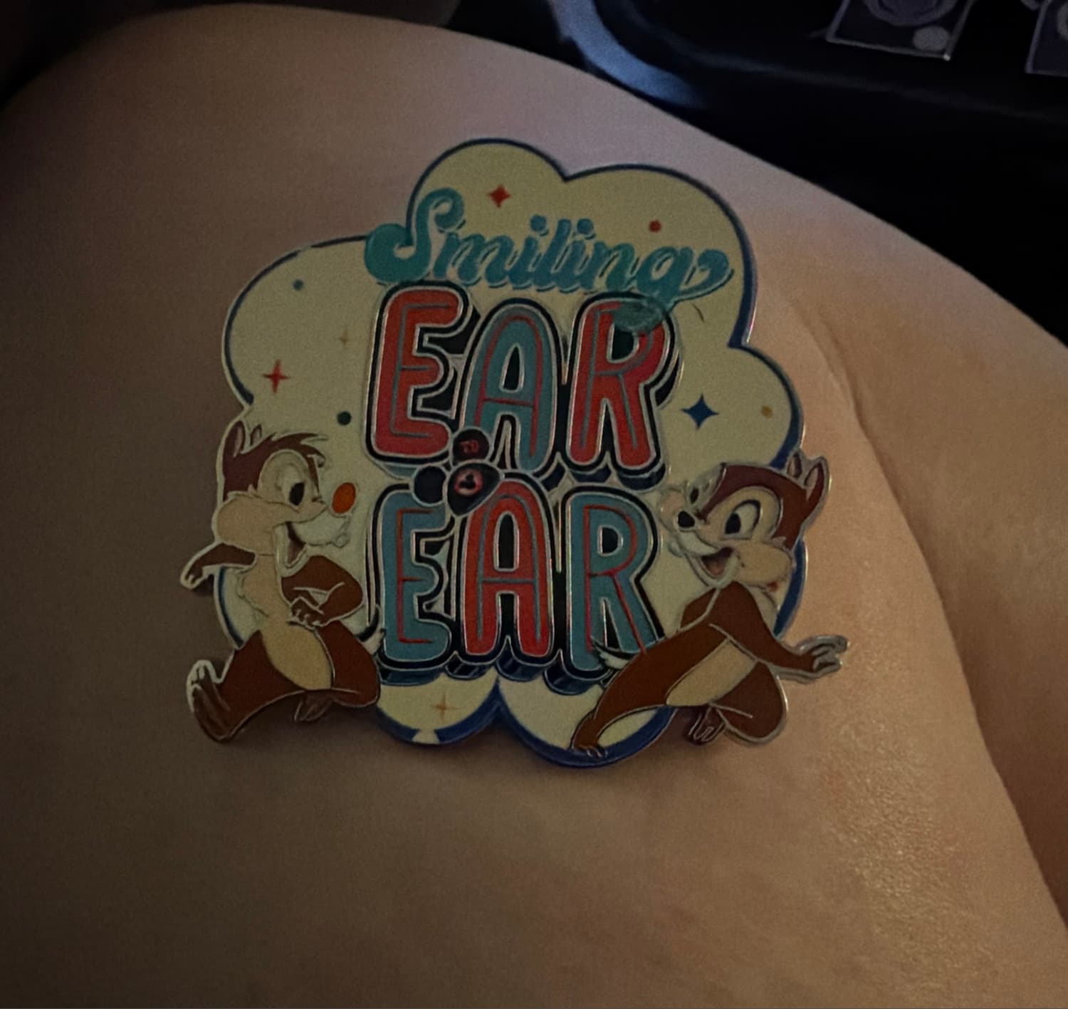 Chip and Dale Smiling Ear to Ear - Best Day Ever Booster Pin
