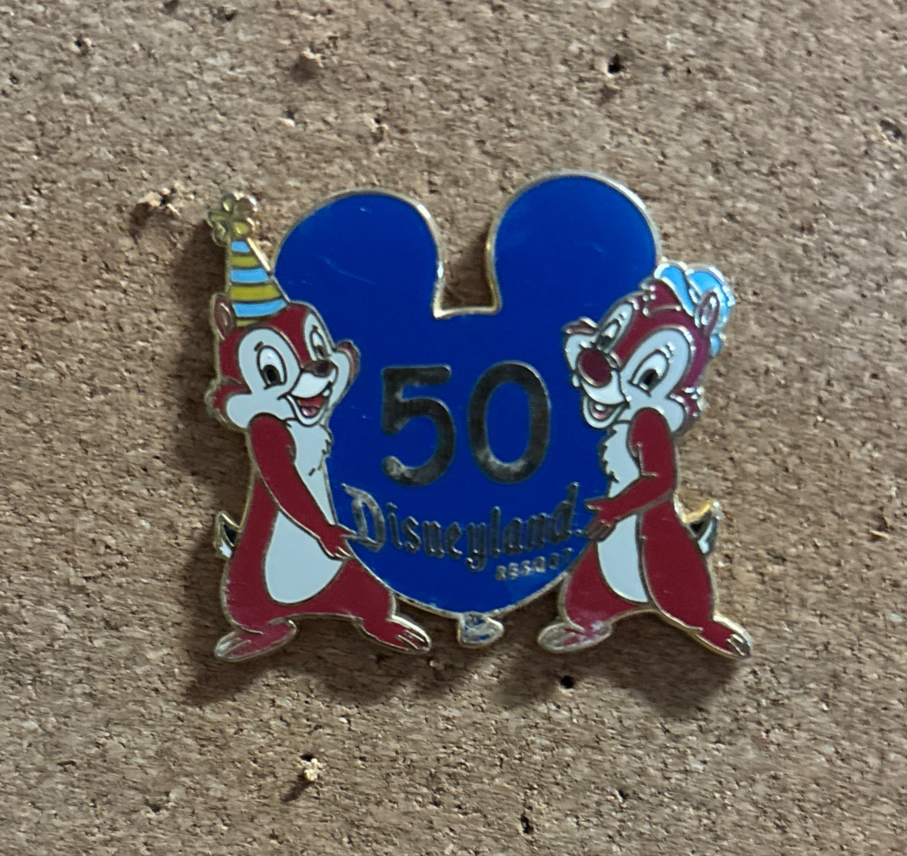 Chip and Dale holding 50th Anniversary Balloon - Disneyland Resort